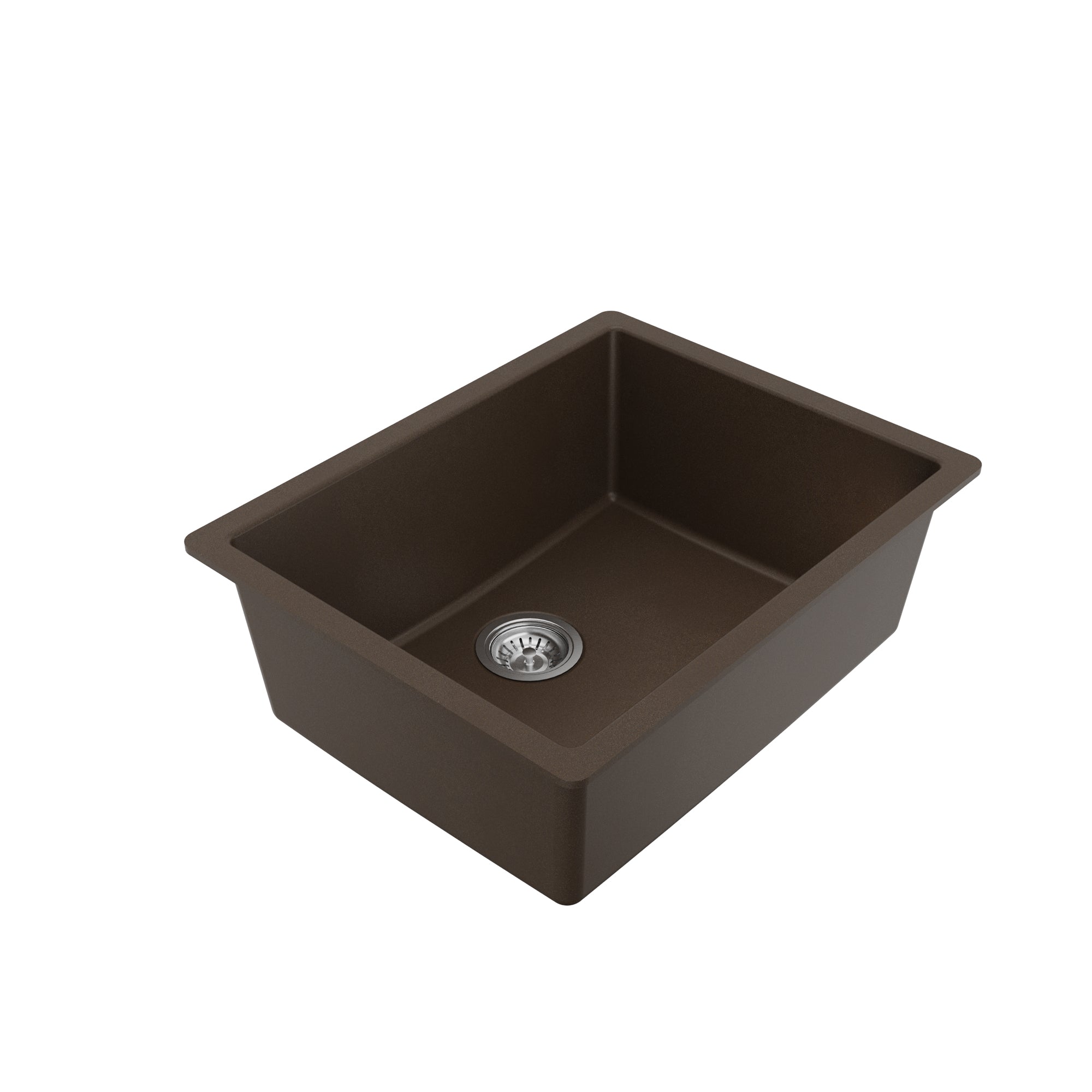 Alternative View of Karran 24" Undermount Quartz Composite Kitchen Sink with Accessories, Brown, QU-820-BR-PK1