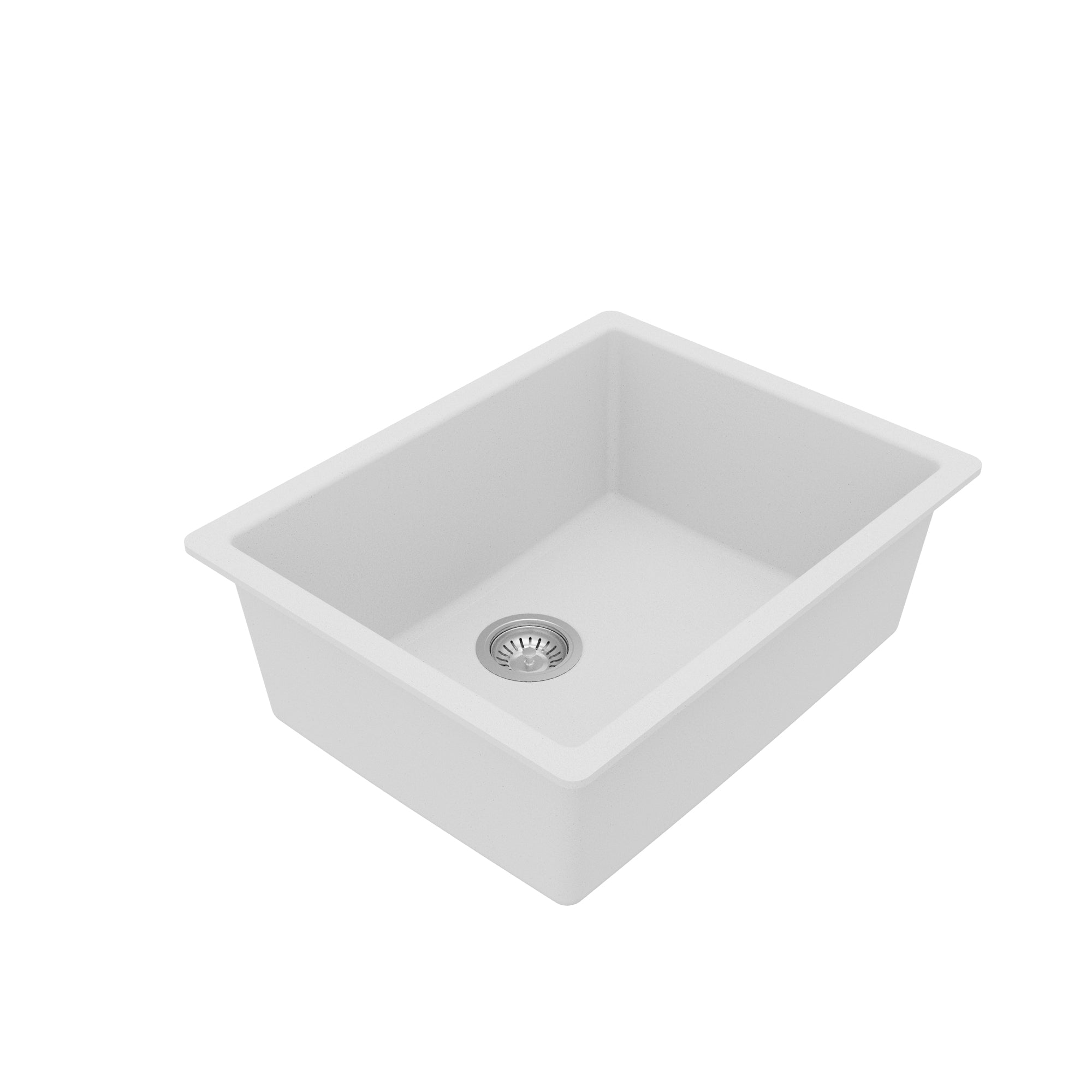 Alternative View of Karran 24" Undermount Quartz Composite Kitchen Sink with Accessories, White, QU-820-WH-PK1