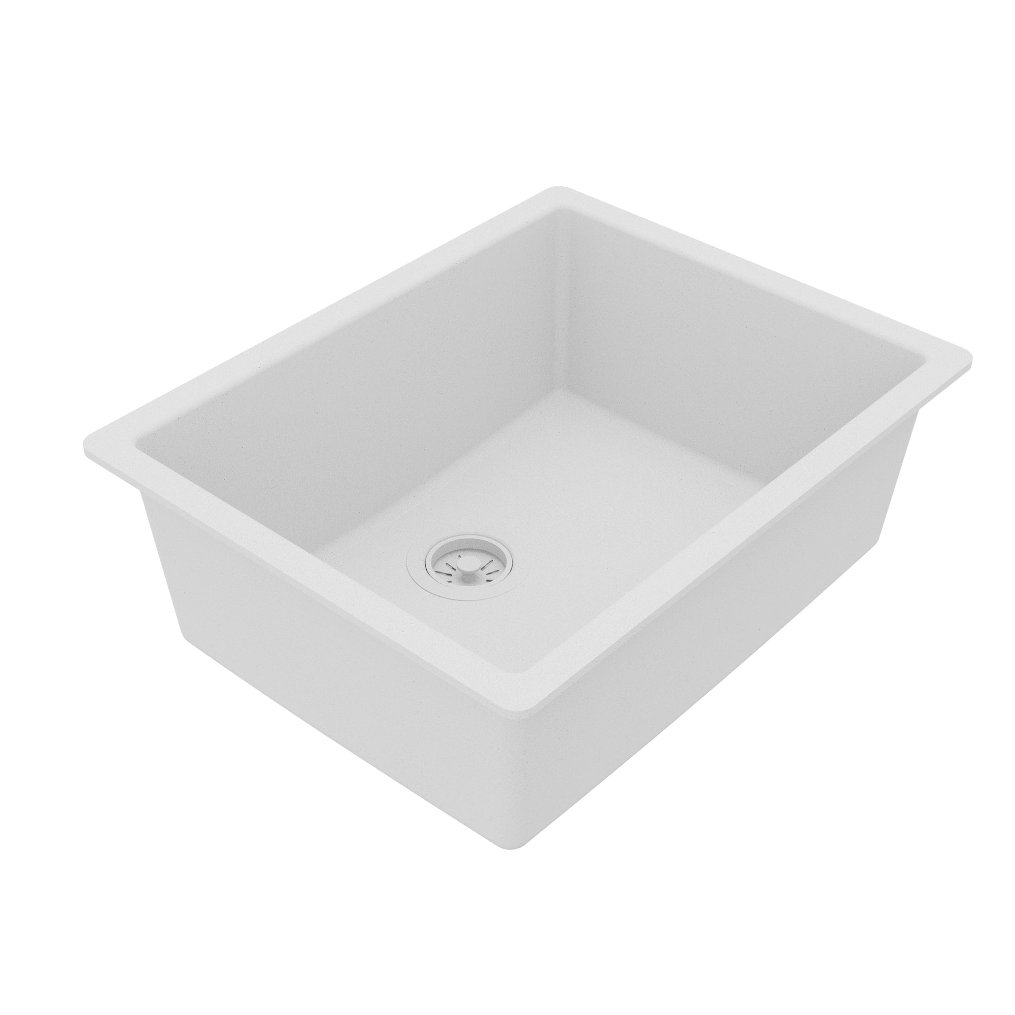 Alternative View of Karran 24" Undermount Quartz Composite Kitchen Sink, White, QU-820-WH