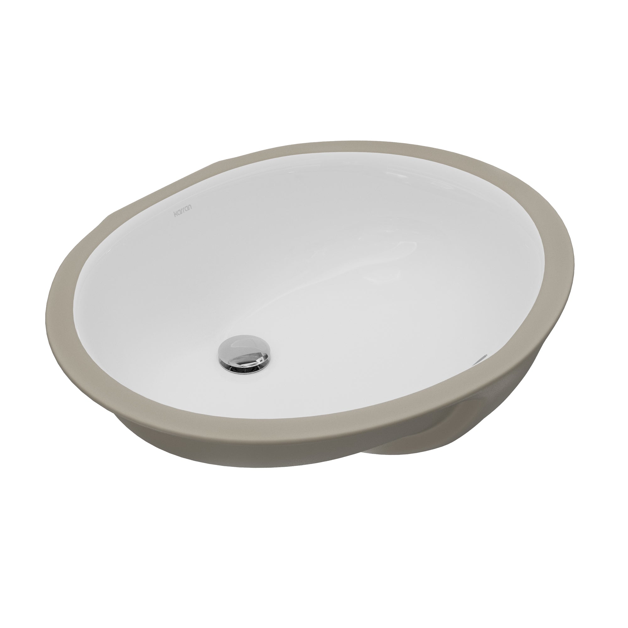 Karran Valera 15.75" x 19.25" Oval Undermount Vitreous China ADA Bathroom Sink, White, VC-104-WH