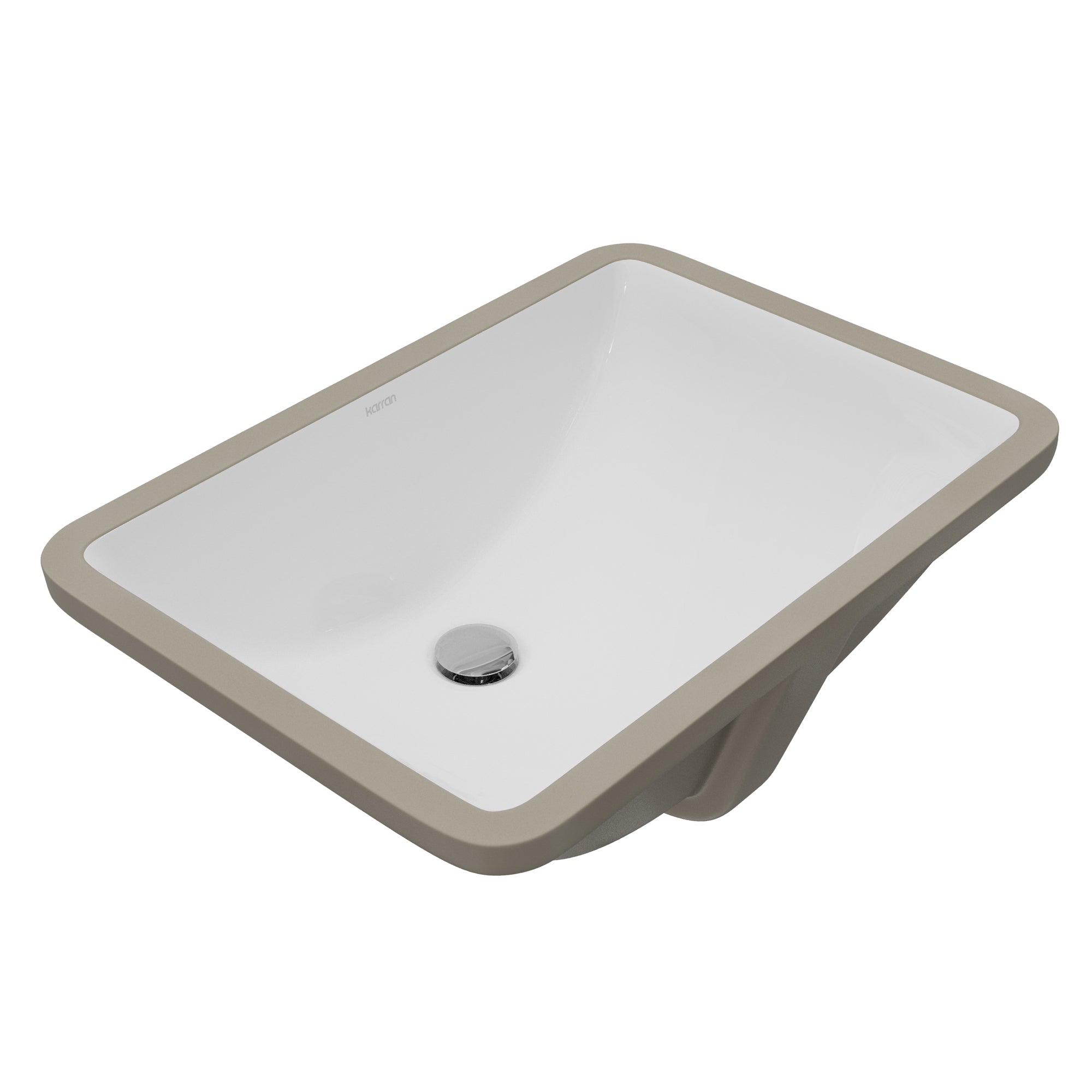 Karran Valera 13.75" x 19.75" Rectangular Undermount Vitreous China Bathroom Sink, White, VC-109-WH