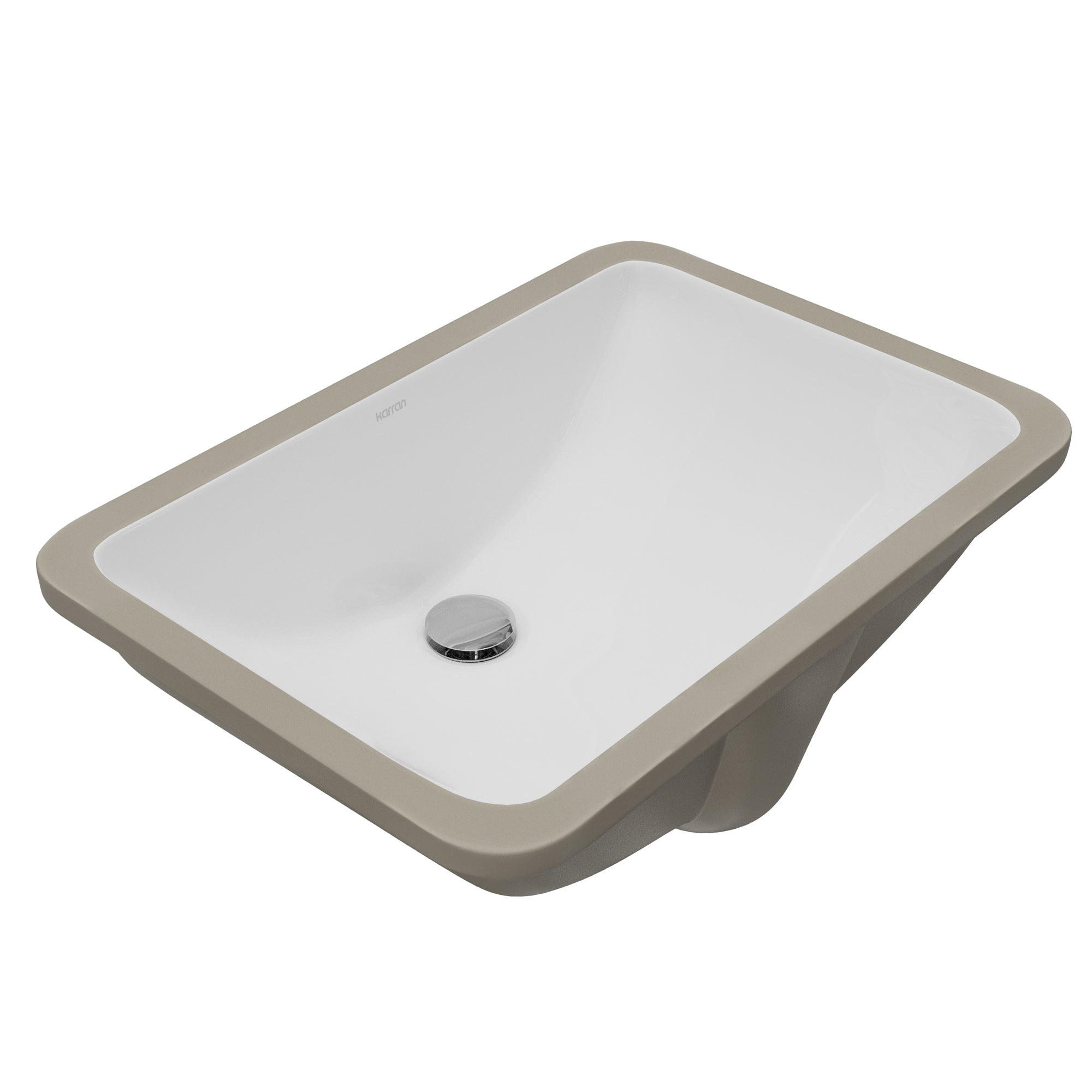 Karran Valera 14.5" x 20.5" Rectangular Undermount Vitreous China Bathroom Sink, White, VC-111-WH