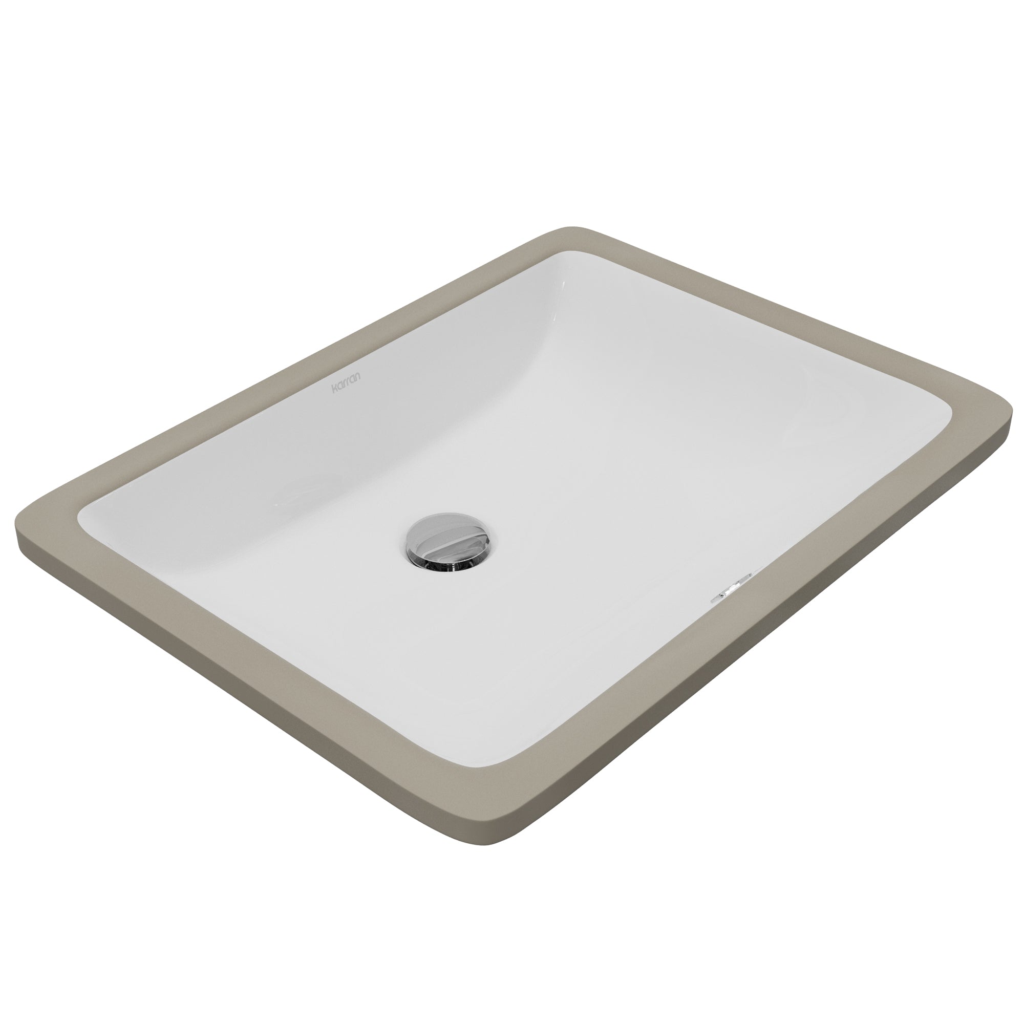 Karran Valera 15" x 20.25" Rectangular Undermount Vitreous China ADA Bathroom Sink, White, VC-114-WH