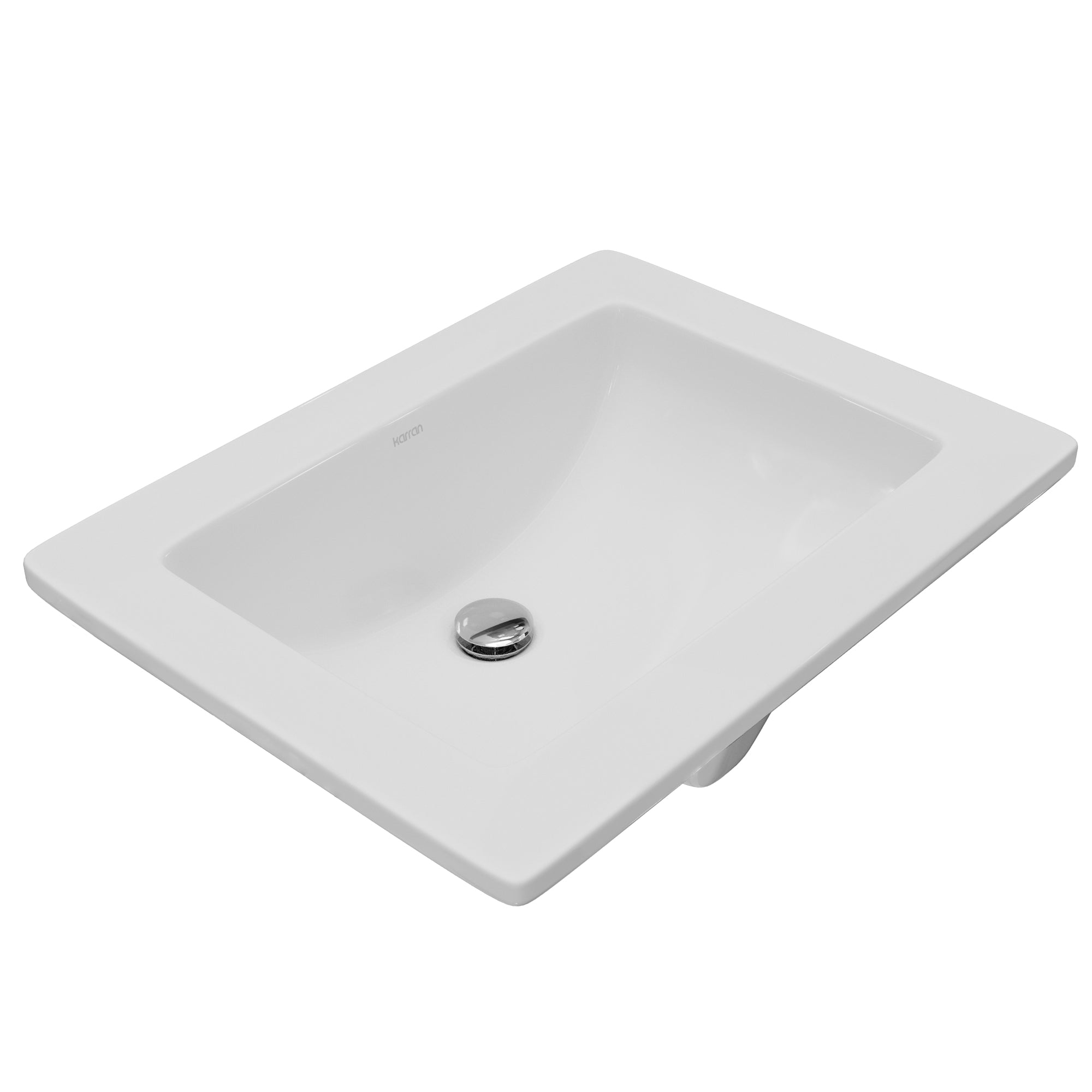 Karran Valera 17.125" x 23.25" Rectangular Drop In/Topmount Vitreous China ADA Bathroom Sink, White, VC-205-WH