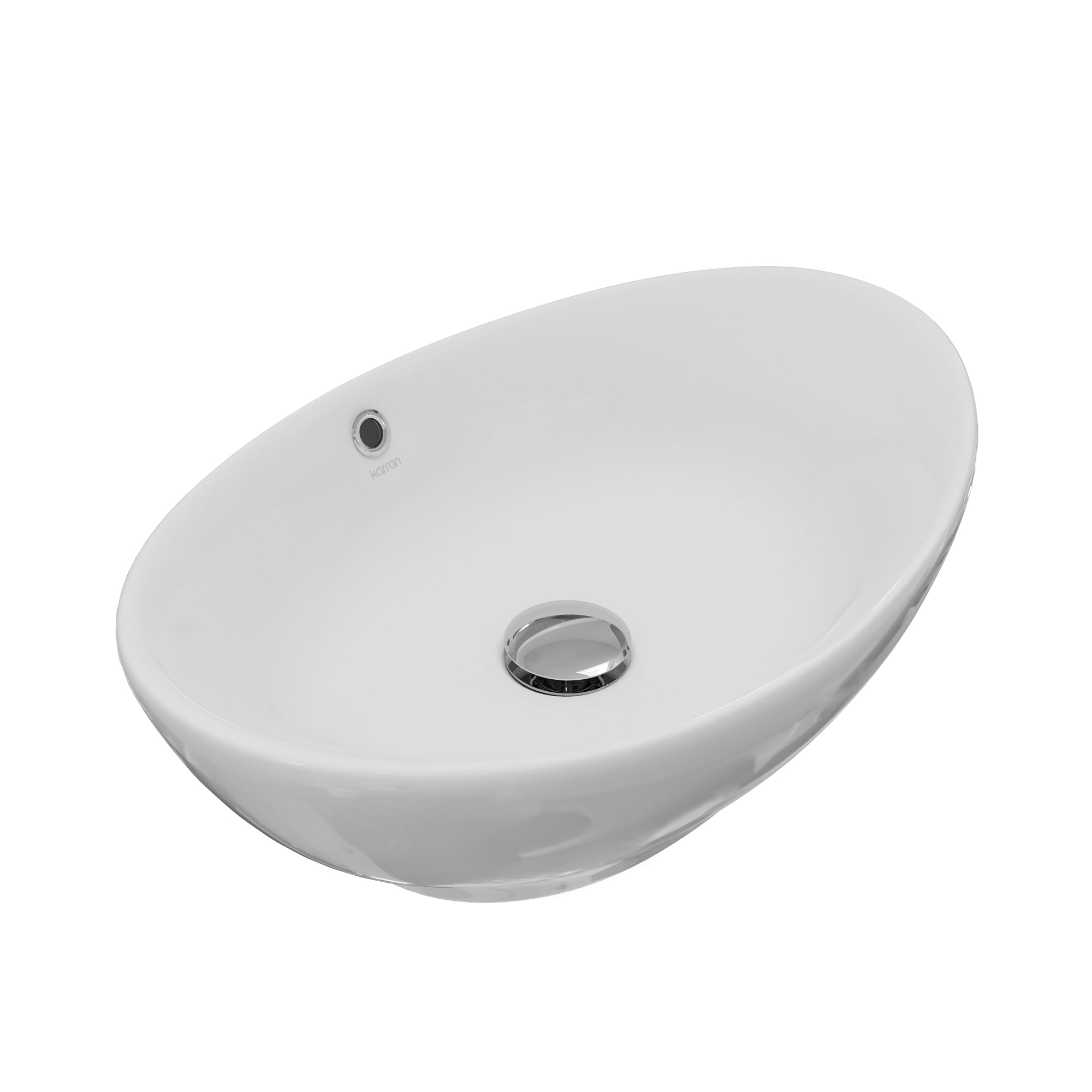 Alternative View of Karran Valera 22.875" x 14.875" x 4.5" Oval Vessel Vitreous China ADA Bathroom Sink, White, VC-301-WH
