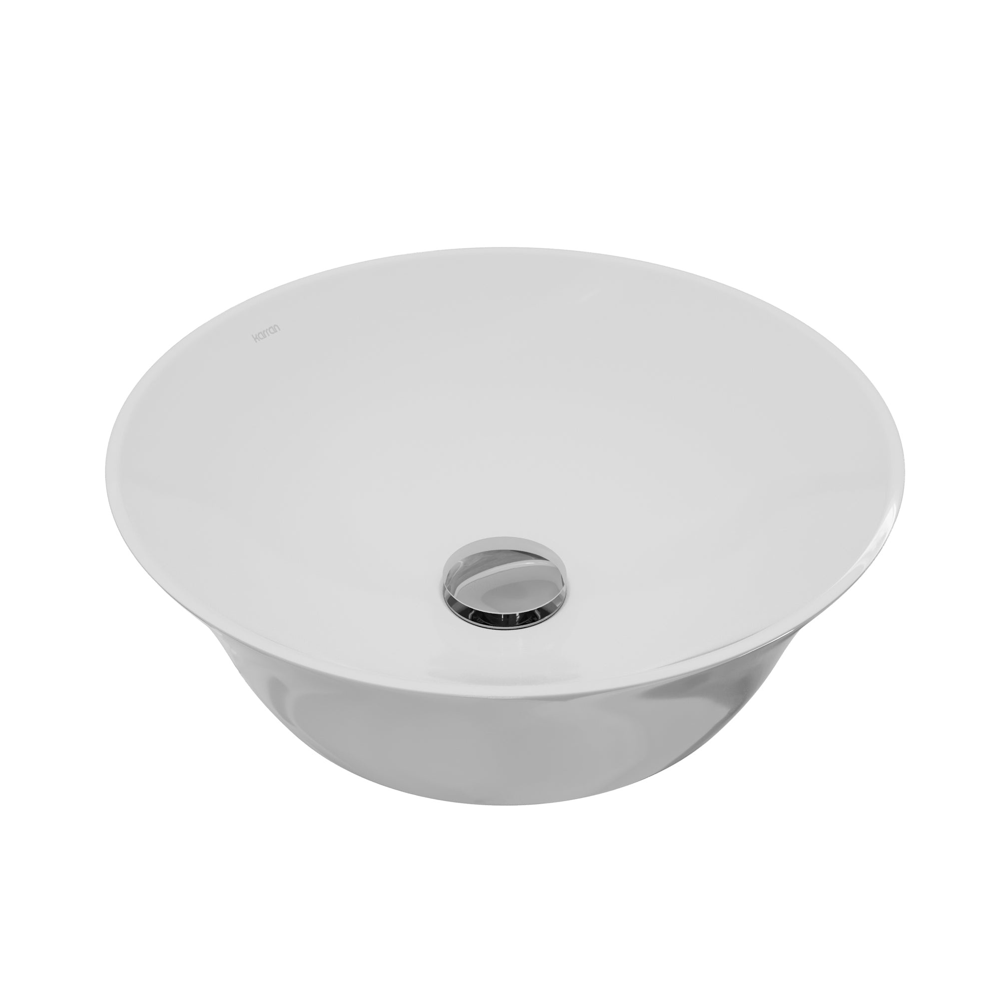 Alternative View of Karran Valera 16.5" x 16.5" x 4" Round Vessel Vitreous China ADA Bathroom Sink, White, VC-427-WH