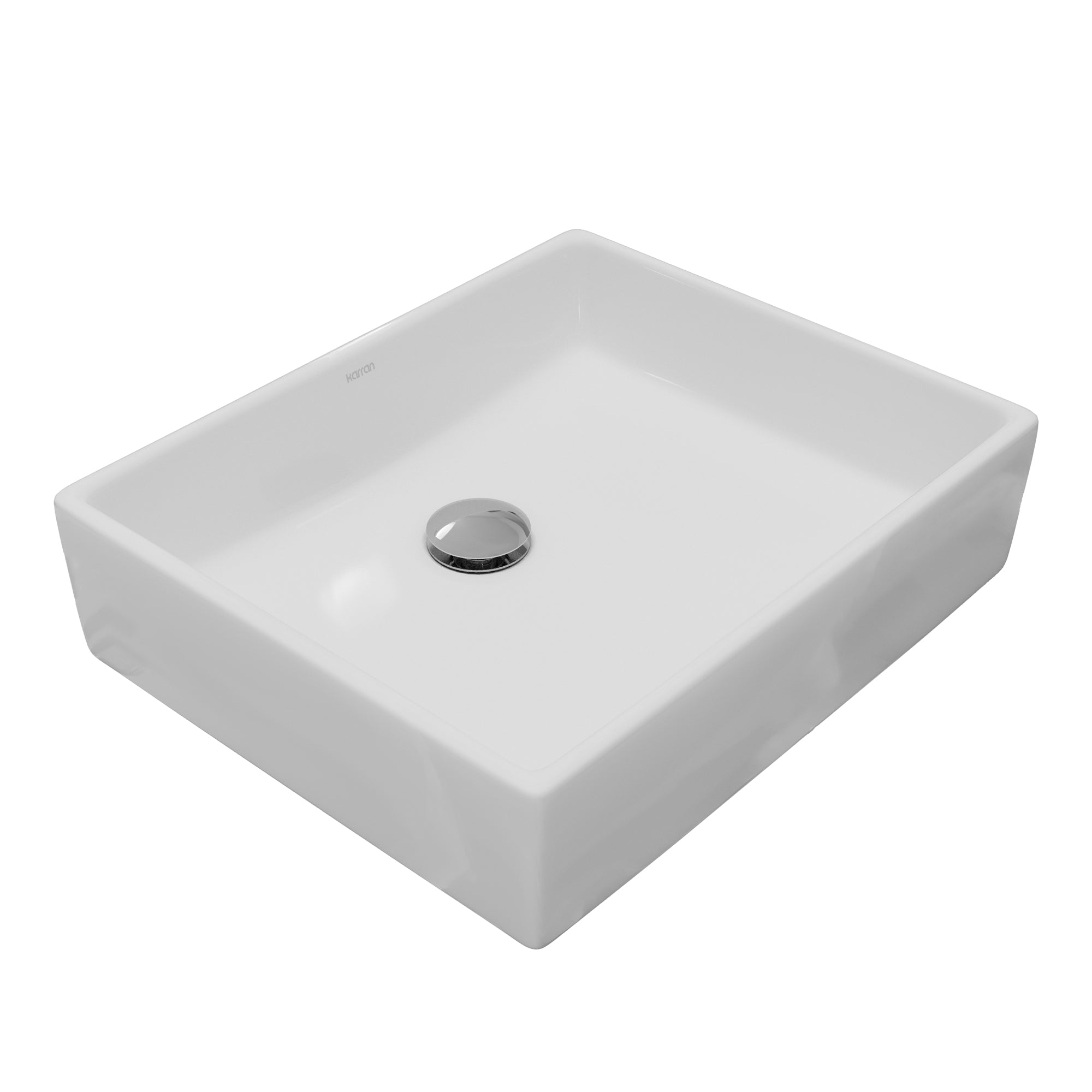 Alternative View of Karran Valera 15.5" x 13" x 3.25" Rectangular Vessel Vitreous China ADA Bathroom Sink, White, VC-503-WH
