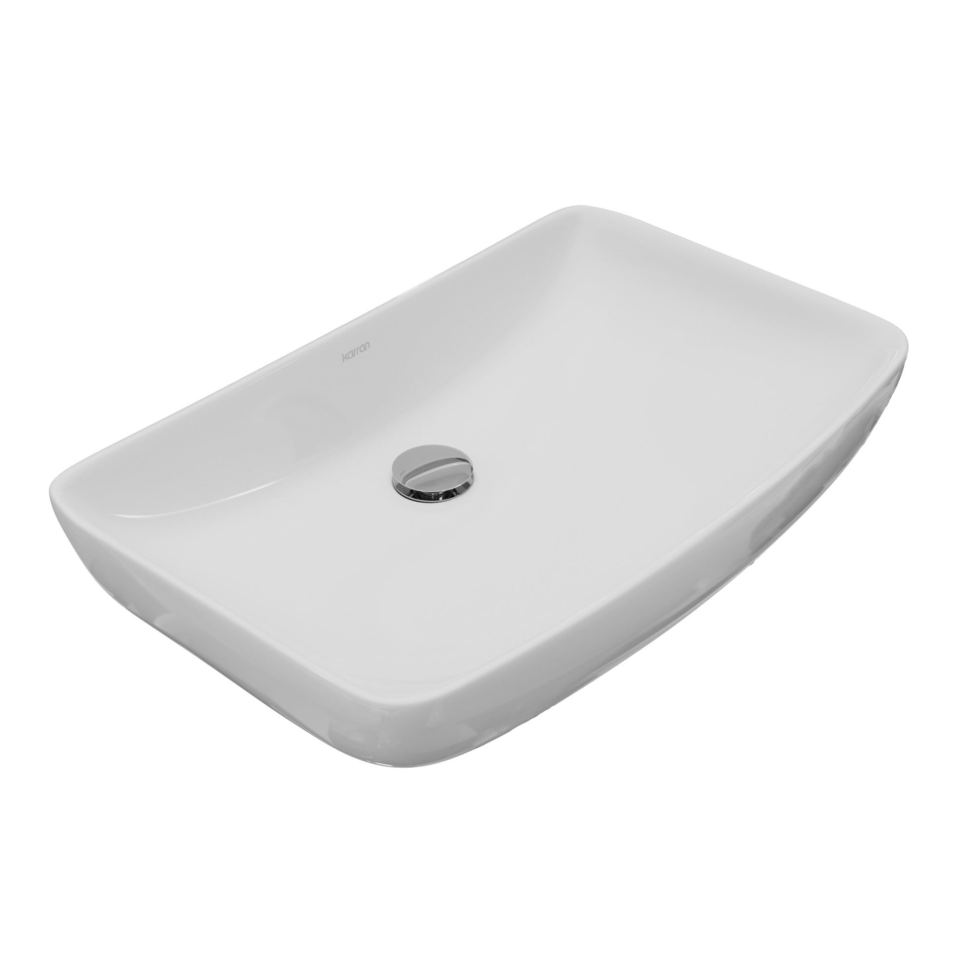 Alternative View of Karran Valera 24" x 15.5" x 4" Rectangular Vessel Vitreous China ADA Bathroom Sink, White, VC-504-WH