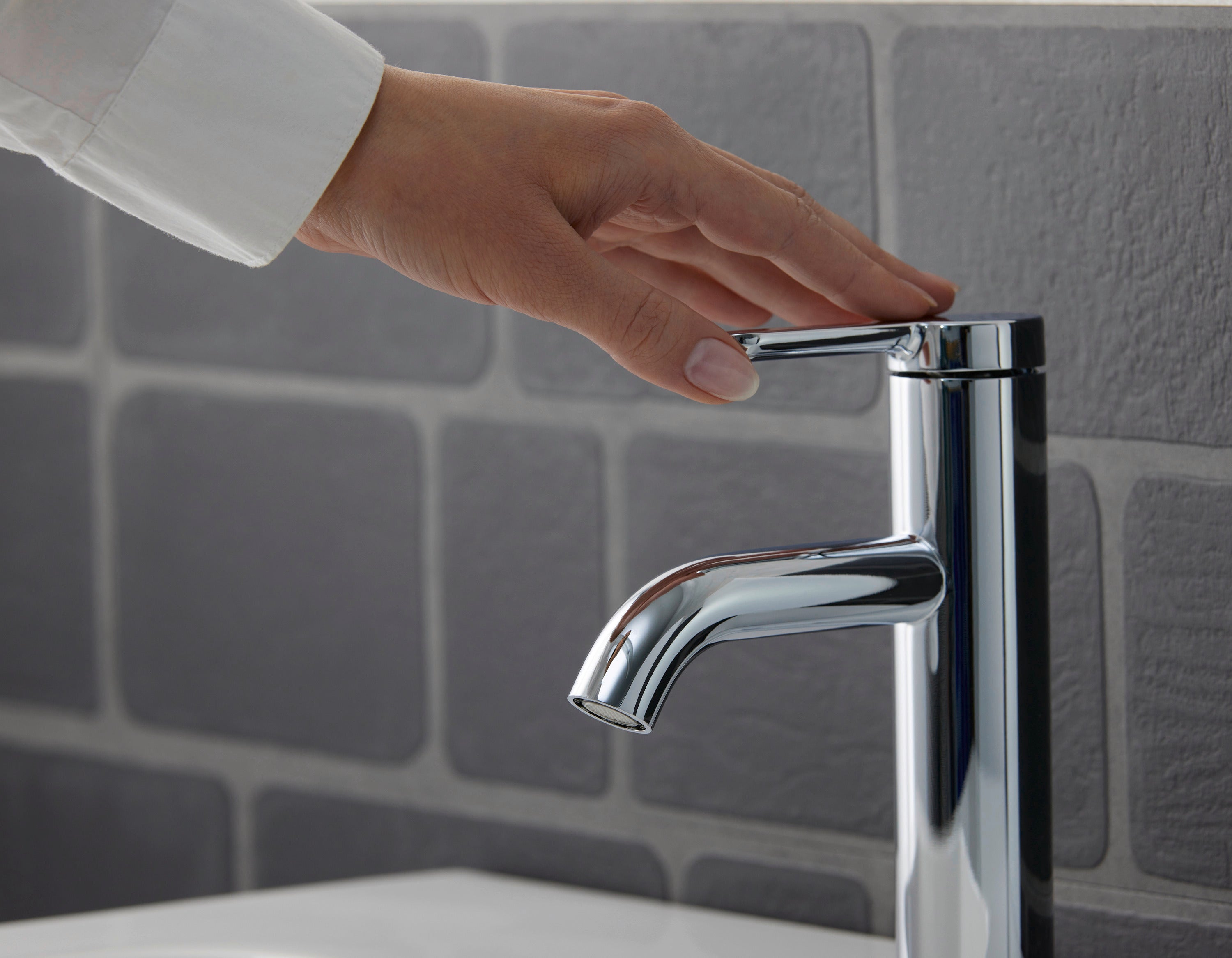 C.1 10 3/8" Single Hole Vessel Sink FaucetVessel Sink Faucet in Chrome, Drain Included