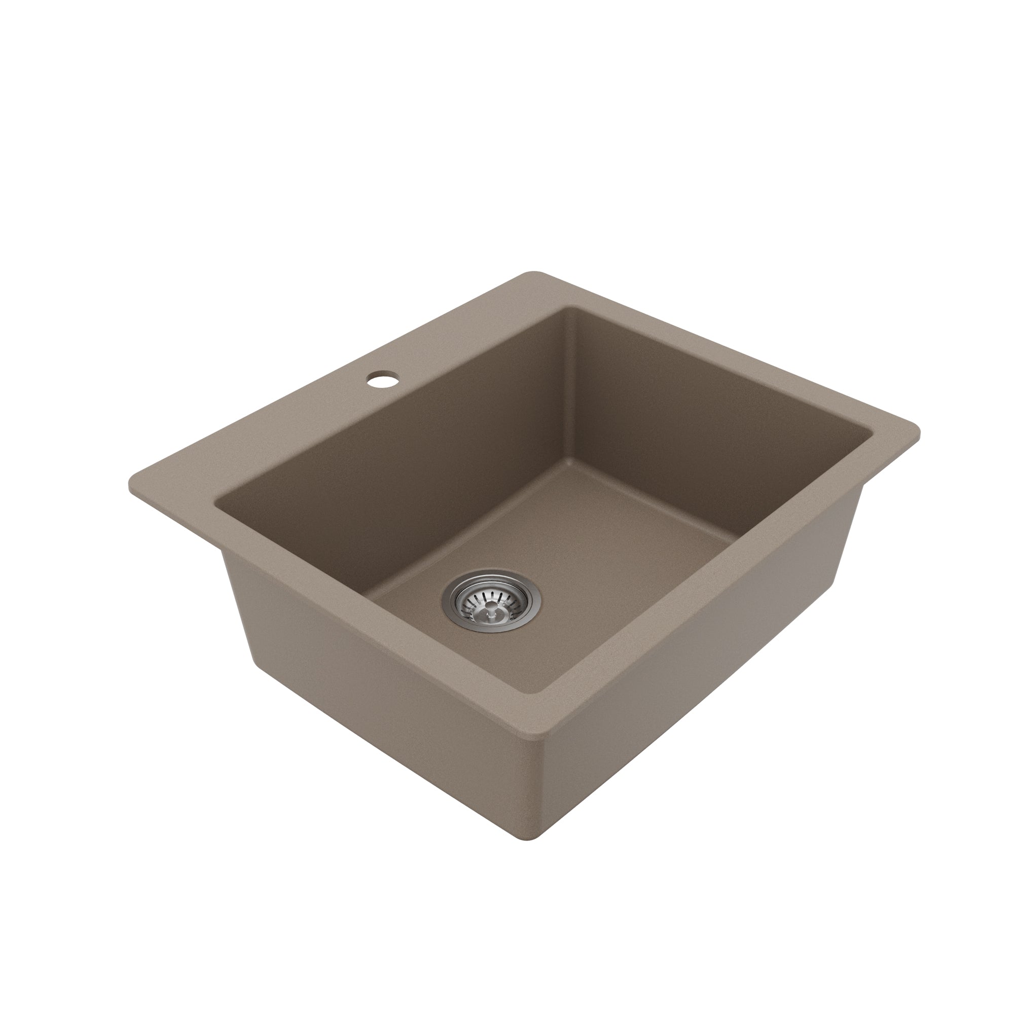 Alternative View of Karran 25" Drop In/Topmount Quartz Composite Kitchen Sink with Accessories, Concrete, QT-820-CN-PK1
