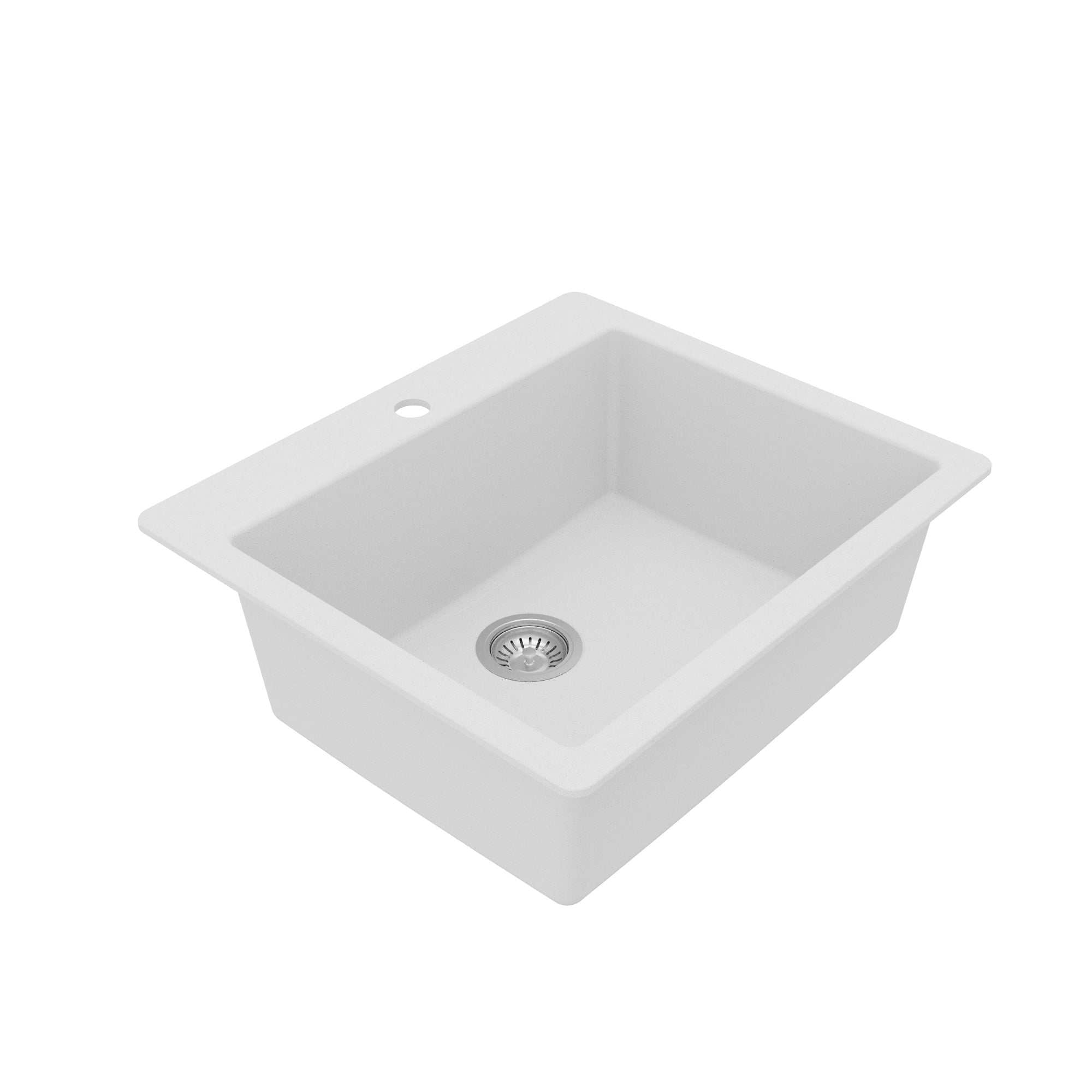 Alternative View of Karran 25" Drop In/Topmount Quartz Composite Kitchen Sink with Accessories, White, QT-820-WH-PK1