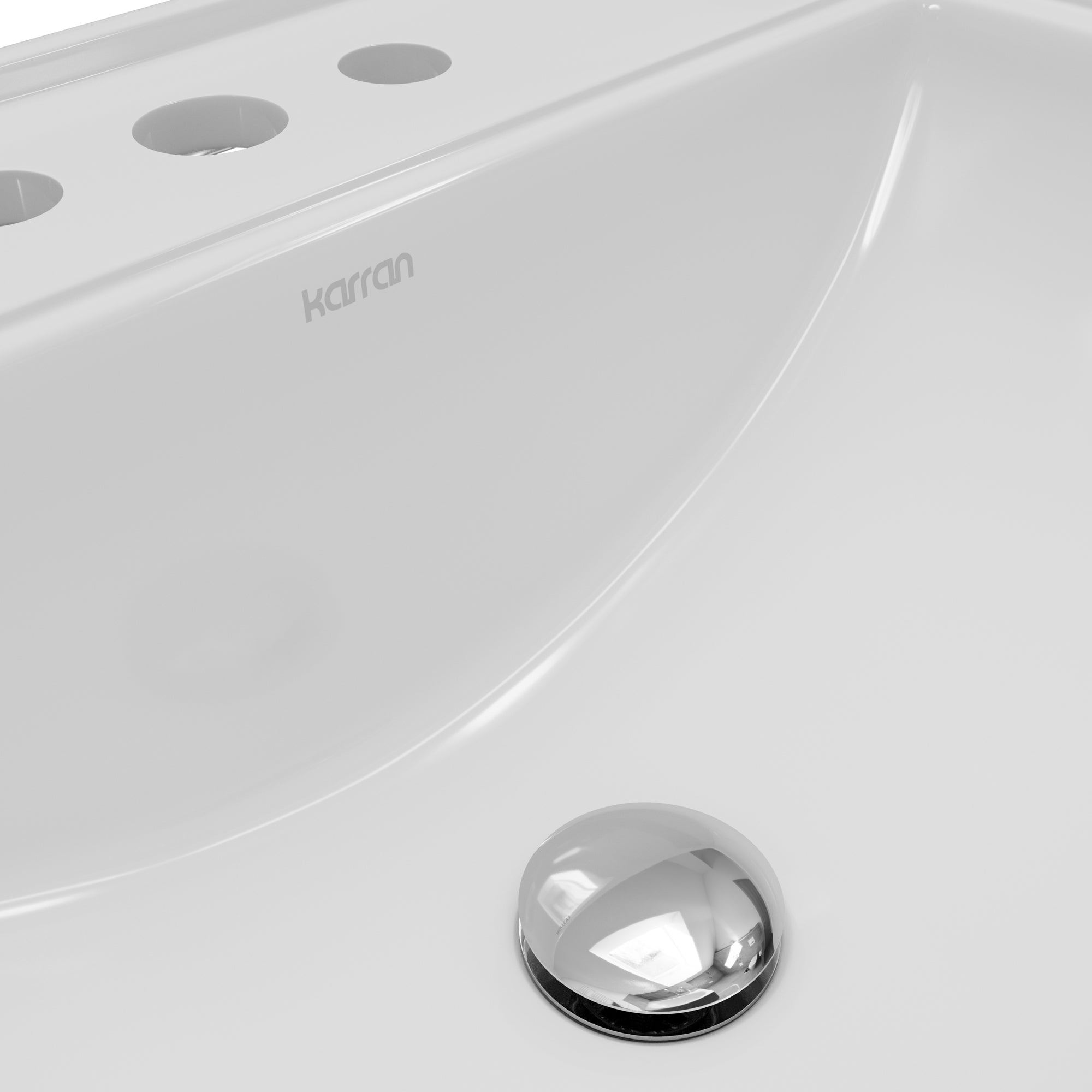 Karran Valera 18.25" x 23" Rectangular Drop In/Topmount Vitreous China ADA Bathroom Sink, White, VC-208-WH