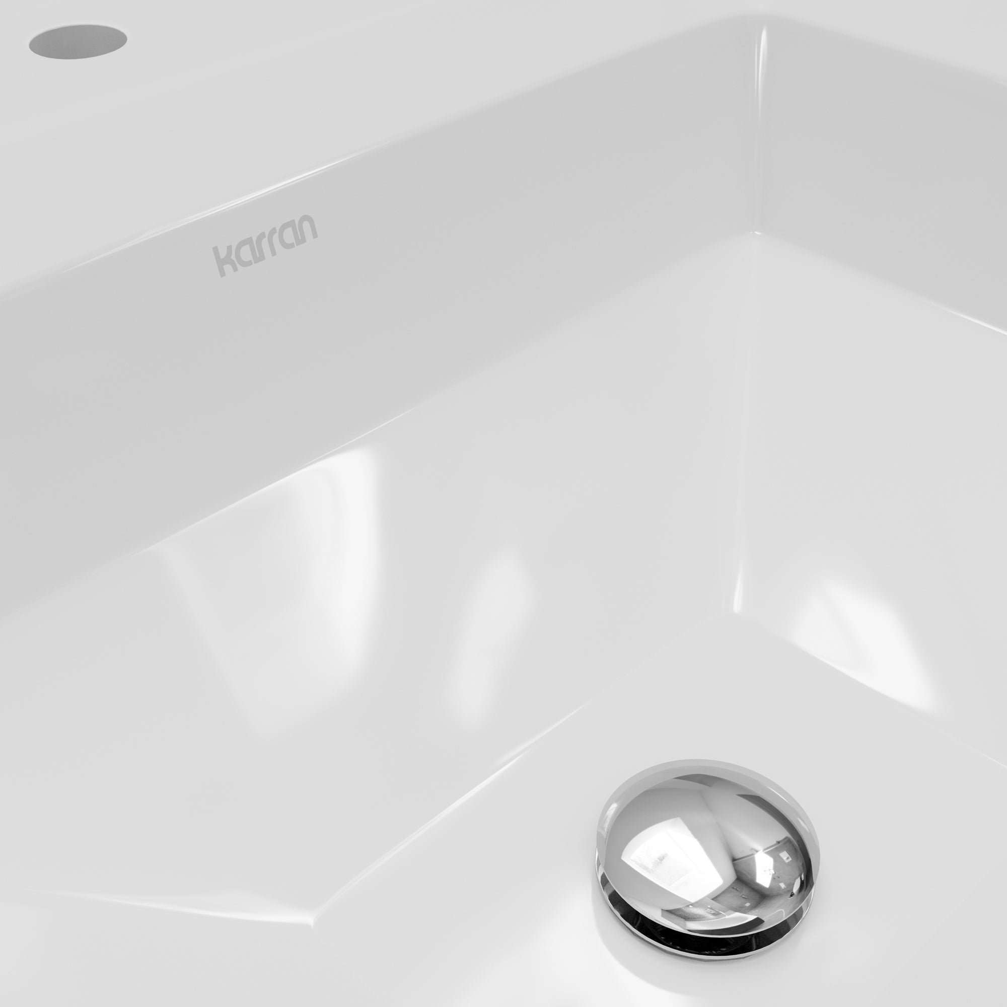 Karran Valera 19.625" x 22.625" Rectangular Drop In/Topmount Vitreous China ADA Bathroom Sink, White, VC-209-WH