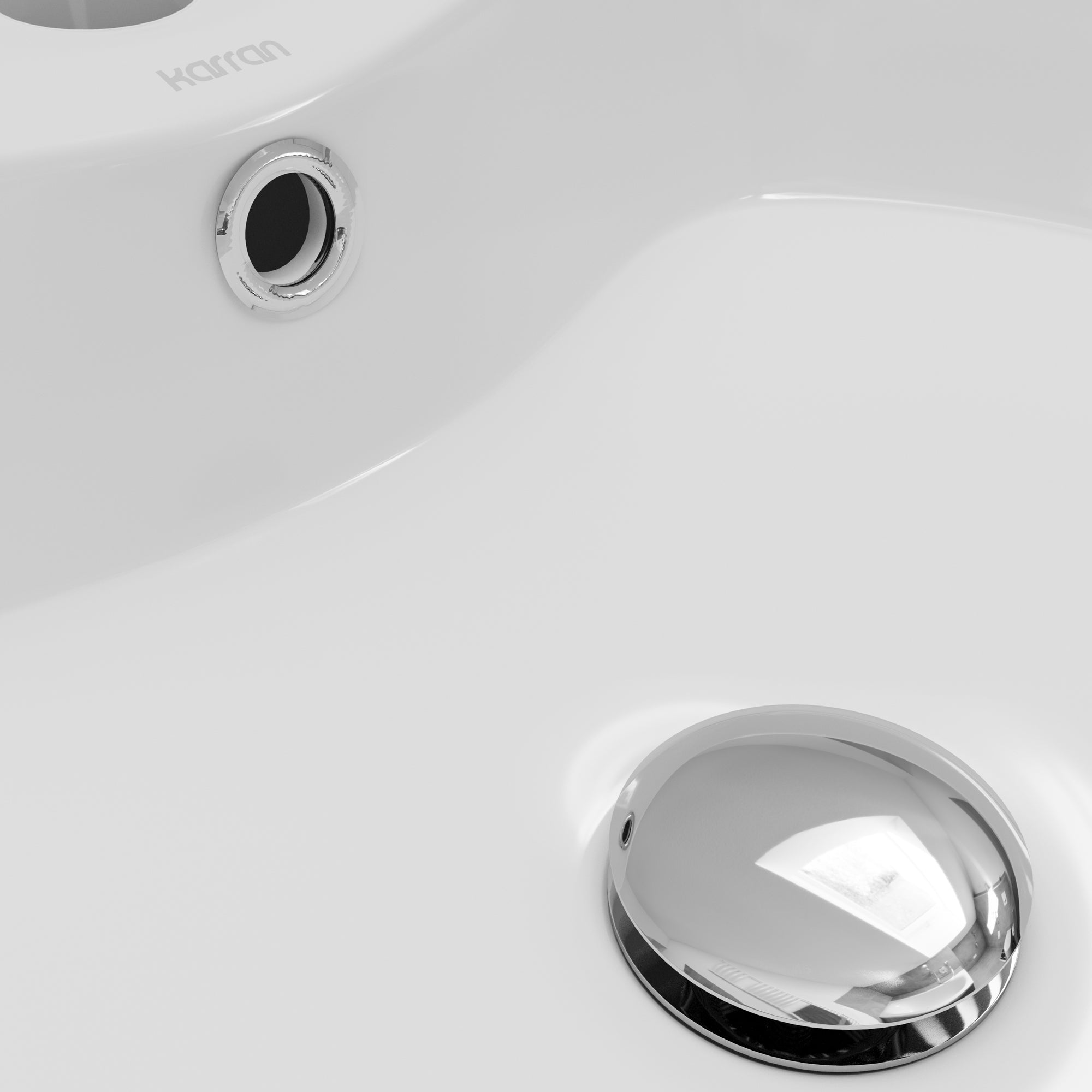 Alternative View of Karran Valera 18.125" x 18.125" x 4.25" Round Vessel Vitreous China ADA Bathroom Sink, White, VC-401-WH