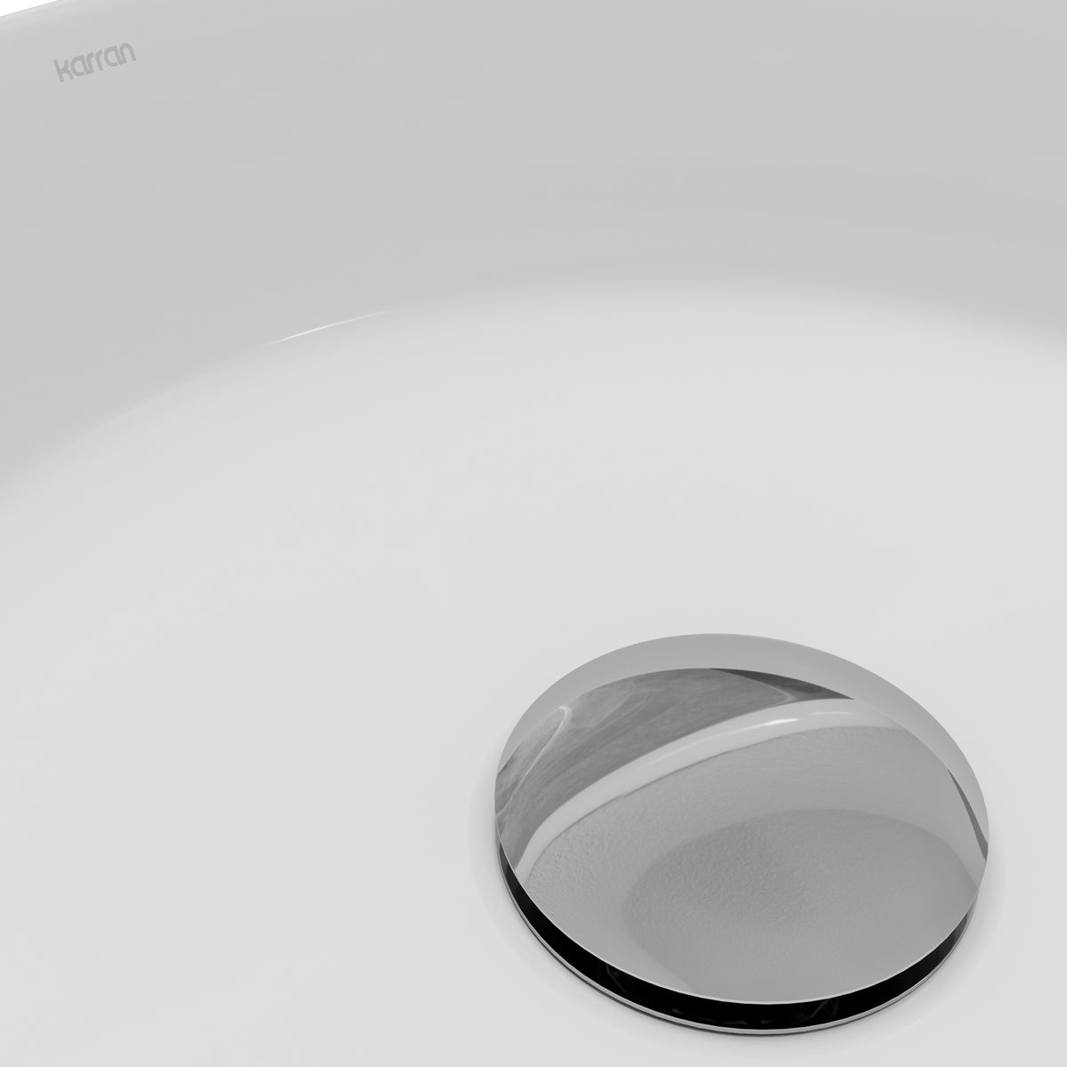Alternative View of Karran Valera 14.25" x 14.25" x 4" Round Vessel Vitreous China ADA Bathroom Sink, White, VC-424-WH