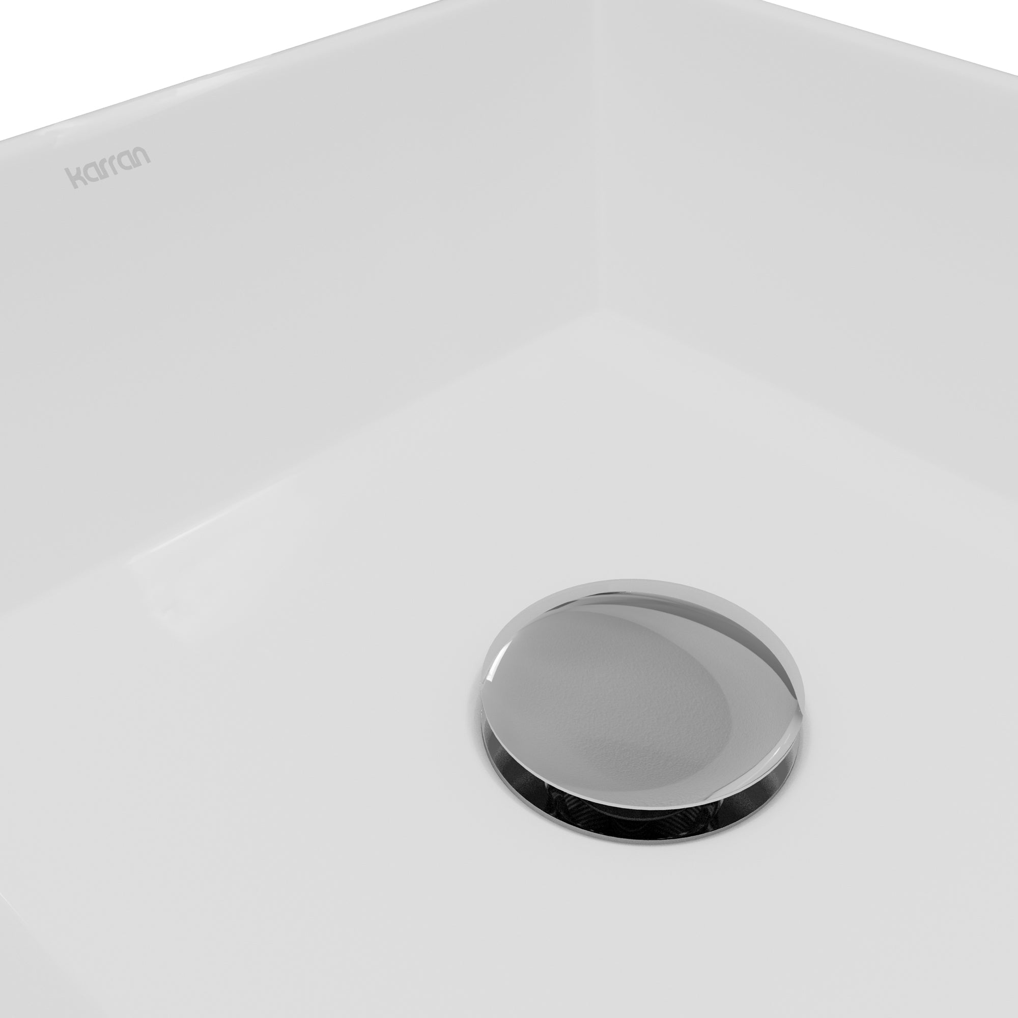 Alternative View of Karran Valera 16.25" x 16.25" x 3.75" Square Vessel Vitreous China ADA Bathroom Sink, White, VC-603-WH
