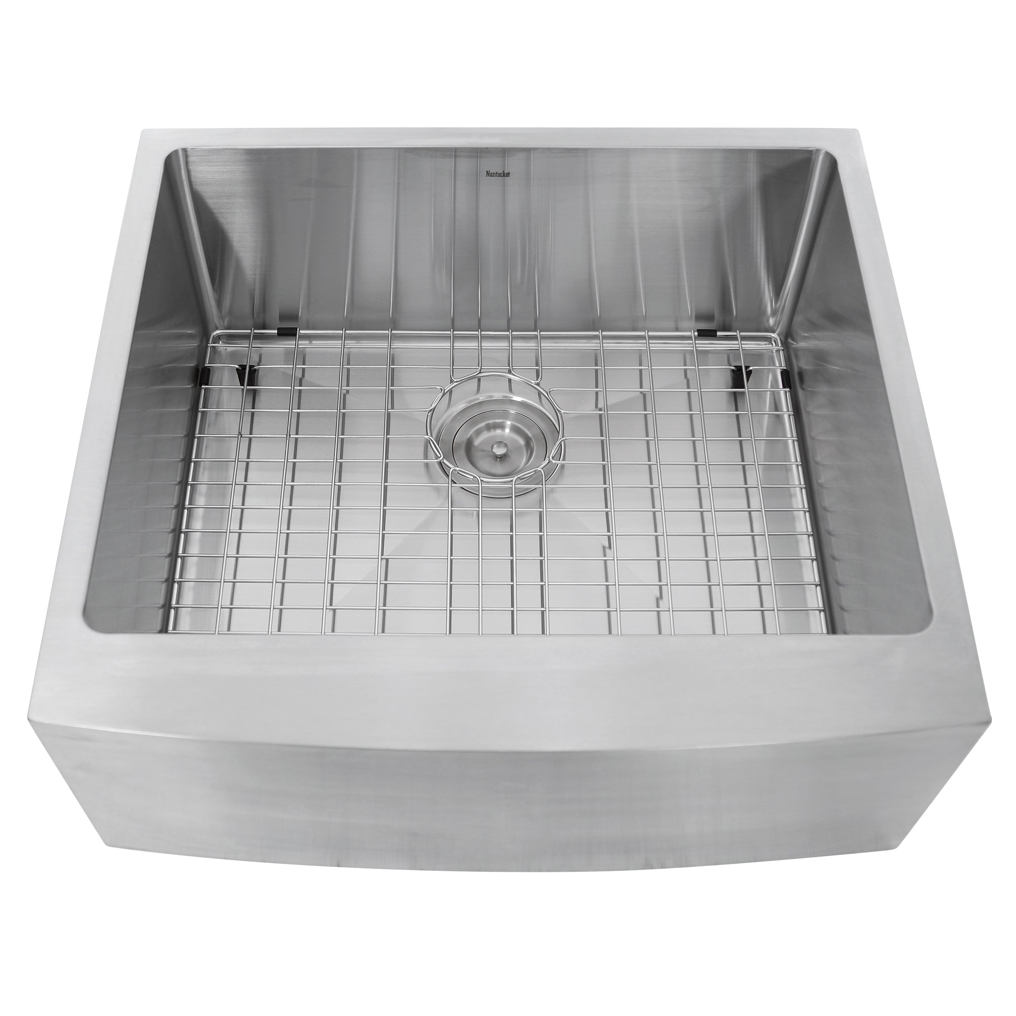 Nantucket Sinks Pro Series 24" Stainless Steel Farmhouse Sink, 16 Gauge, APRON2420-SR-16