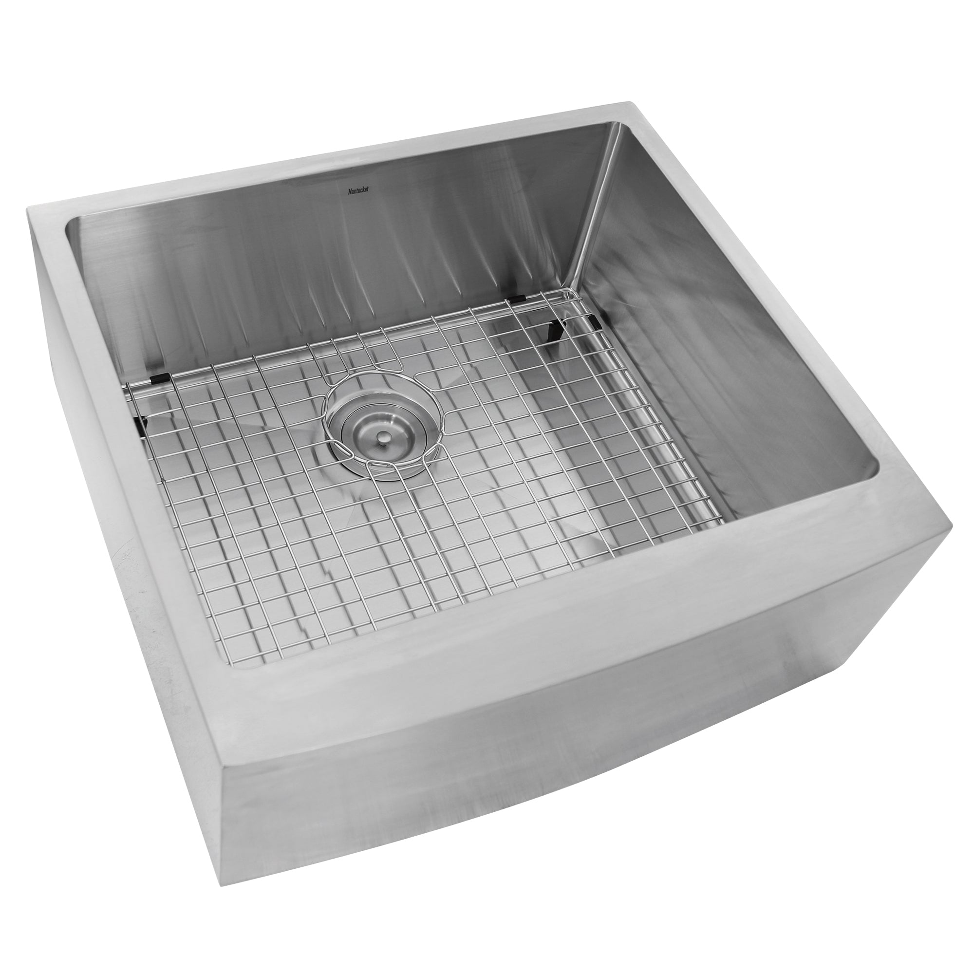 Nantucket Sinks Pro Series 24" Stainless Steel Farmhouse Sink, 16 Gauge, APRON2420-SR-16