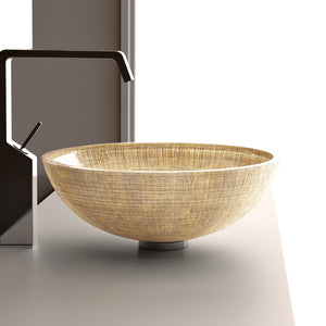 Alternate Image for MaestroBath 17" Monarca Glass Vessel ADA Oval Bathroom Sink, Gold and Silver, Crystal, Glossy Gold Silver , ATE-MON-GLS