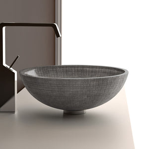 Alternate Image for MaestroBath 17" Monarca Glass Vessel ADA Oval Bathroom Sink, Silver and Black, Crystal, Glossy Silver Black, ATE-MON-SLB