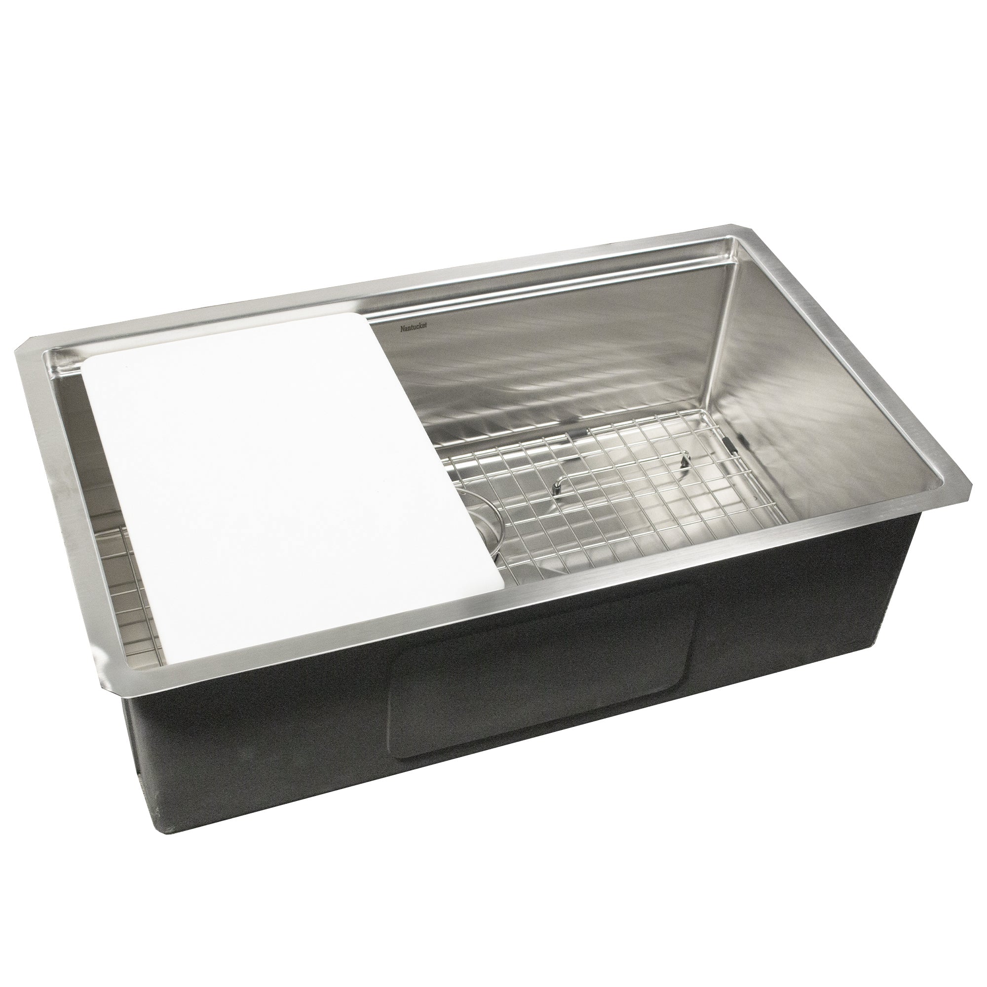 Nantucket Sinks All Weather 32" Undermount 316 Marine Grade Stainless Steel Kitchen Sink with Accessories, 16 Gauge, AW-PS-3219-16