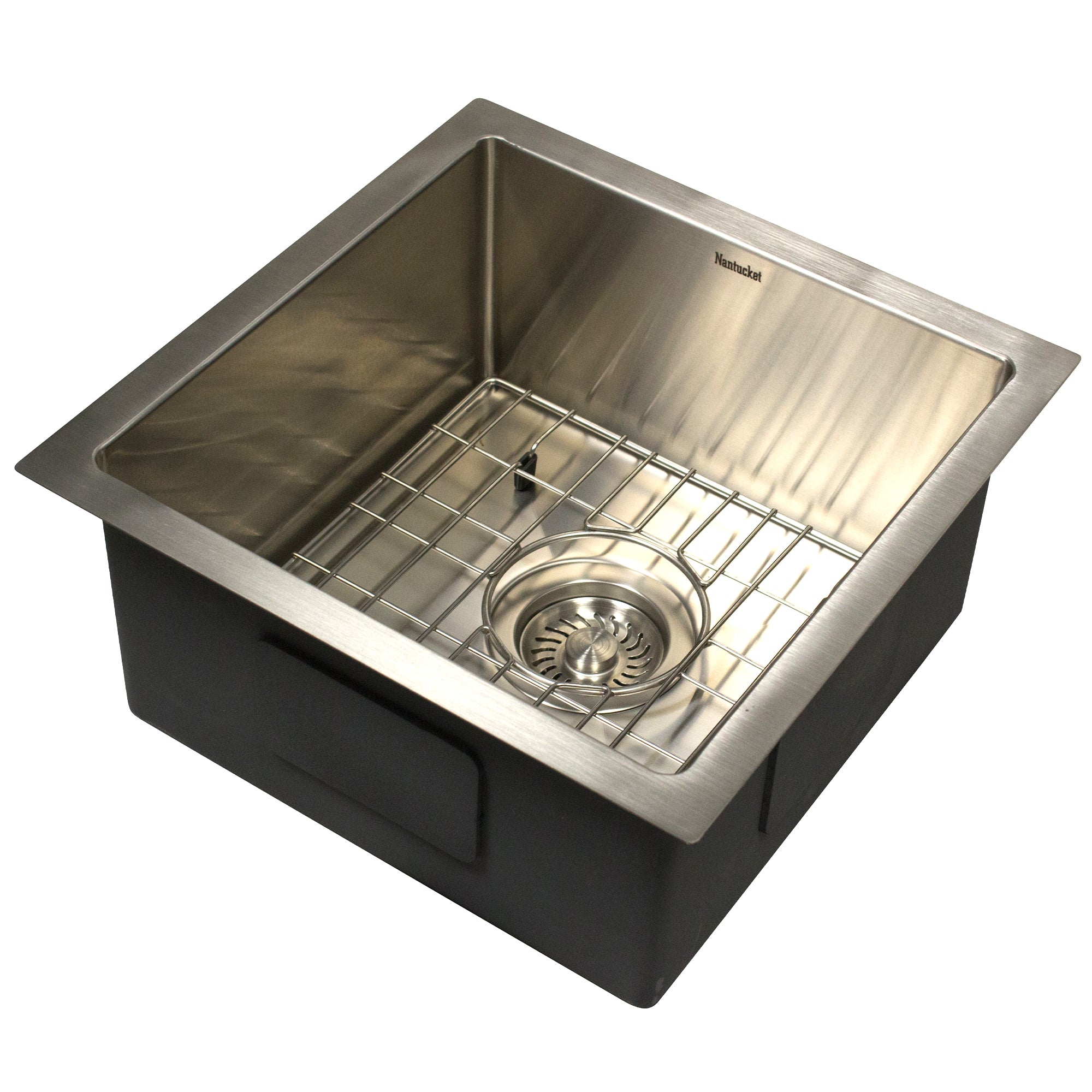 Nantucket Sinks All Weather 15" Undermount 316 Marine Grade Stainless Steel Kitchen Sink with Accessories, 16 Gauge, AW1515-16