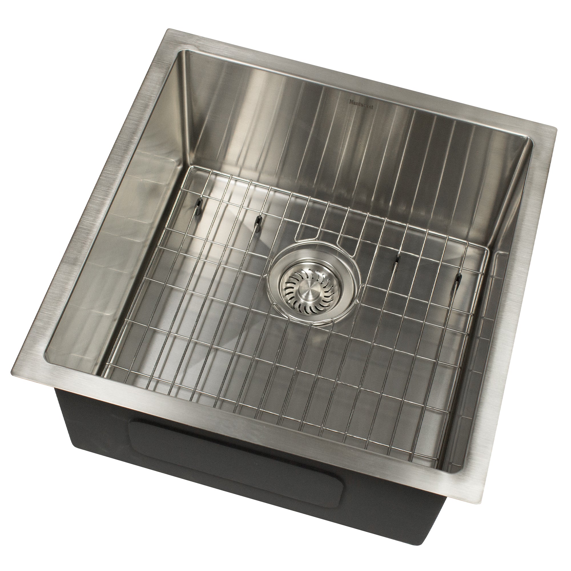 Nantucket Sinks All Weather 19" Square 316 Marine Grade Stainless Steel Workstation Bar/Kitchen Sink with Accessories, 16 Gauge, AW1919-16