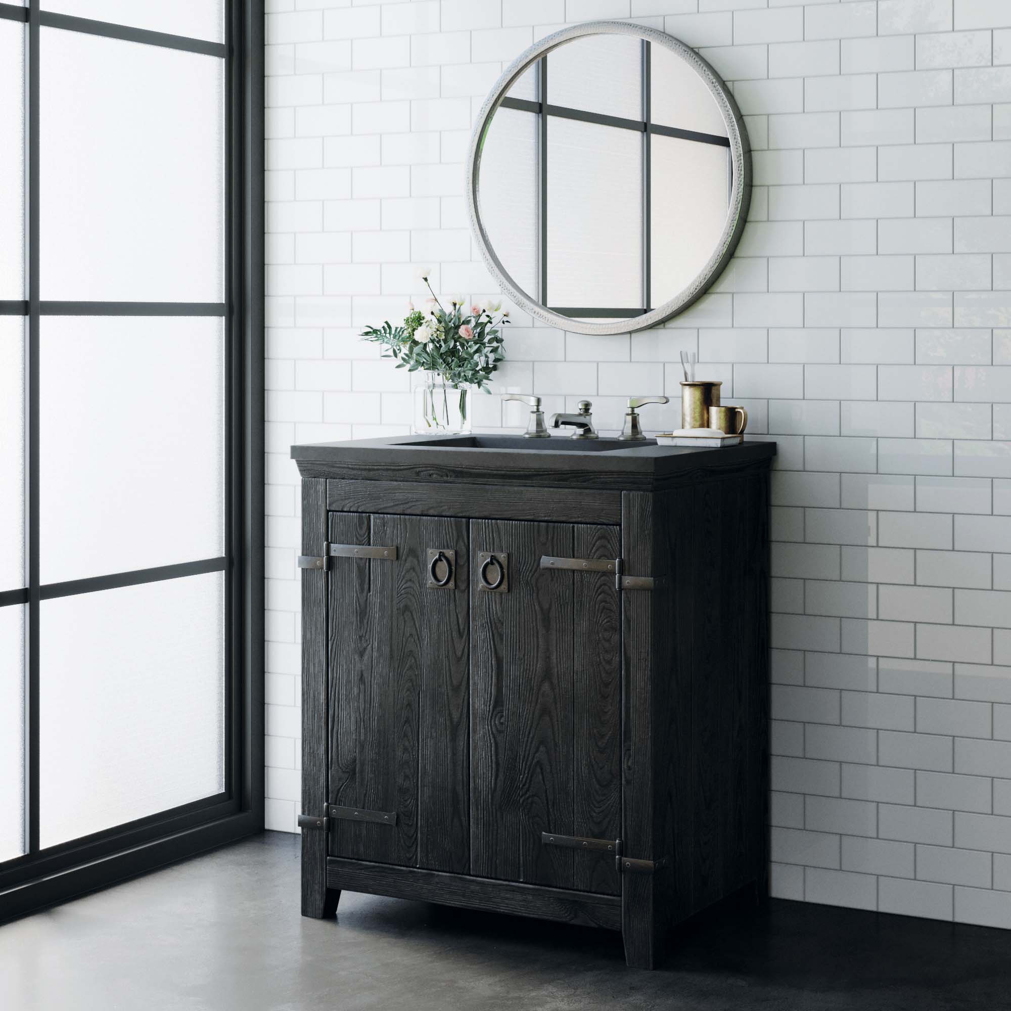 Native Trails 30" Americana Freestanding Vanity Base in Anvil, VNB308