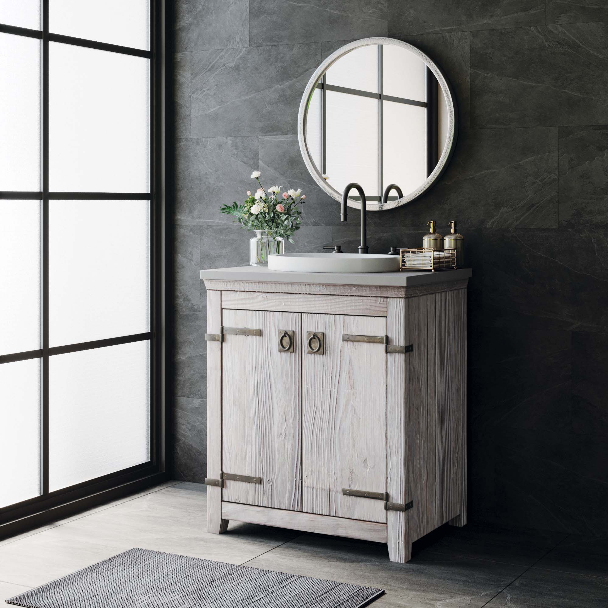 Native Trails 30" Americana Freestanding Vanity Base in Driftwood, VNB309