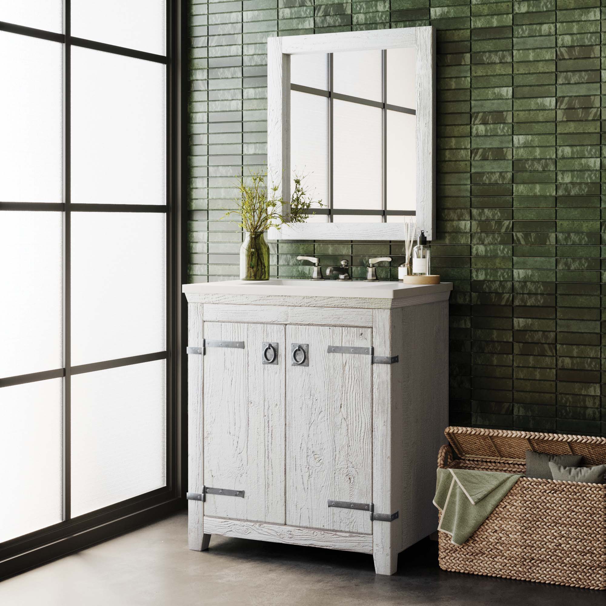 Native Trails 30" Americana Freestanding Vanity Base in Whitewash, VNB300