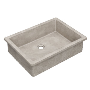Native Trails Anacapa 21" x 15.5" Rectangle Undermount NativeStone Concrete ADA Bathroom Sink, Ash, NSL2116-A