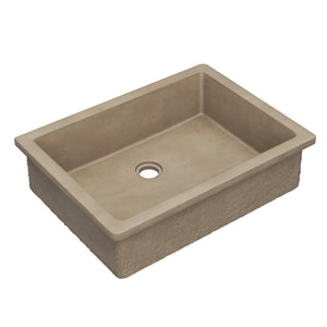 Native Trails Anacapa 21" x 15.5" Rectangle Undermount NativeStone Concrete ADA Bathroom Sink, Earth, NSL2116-E
