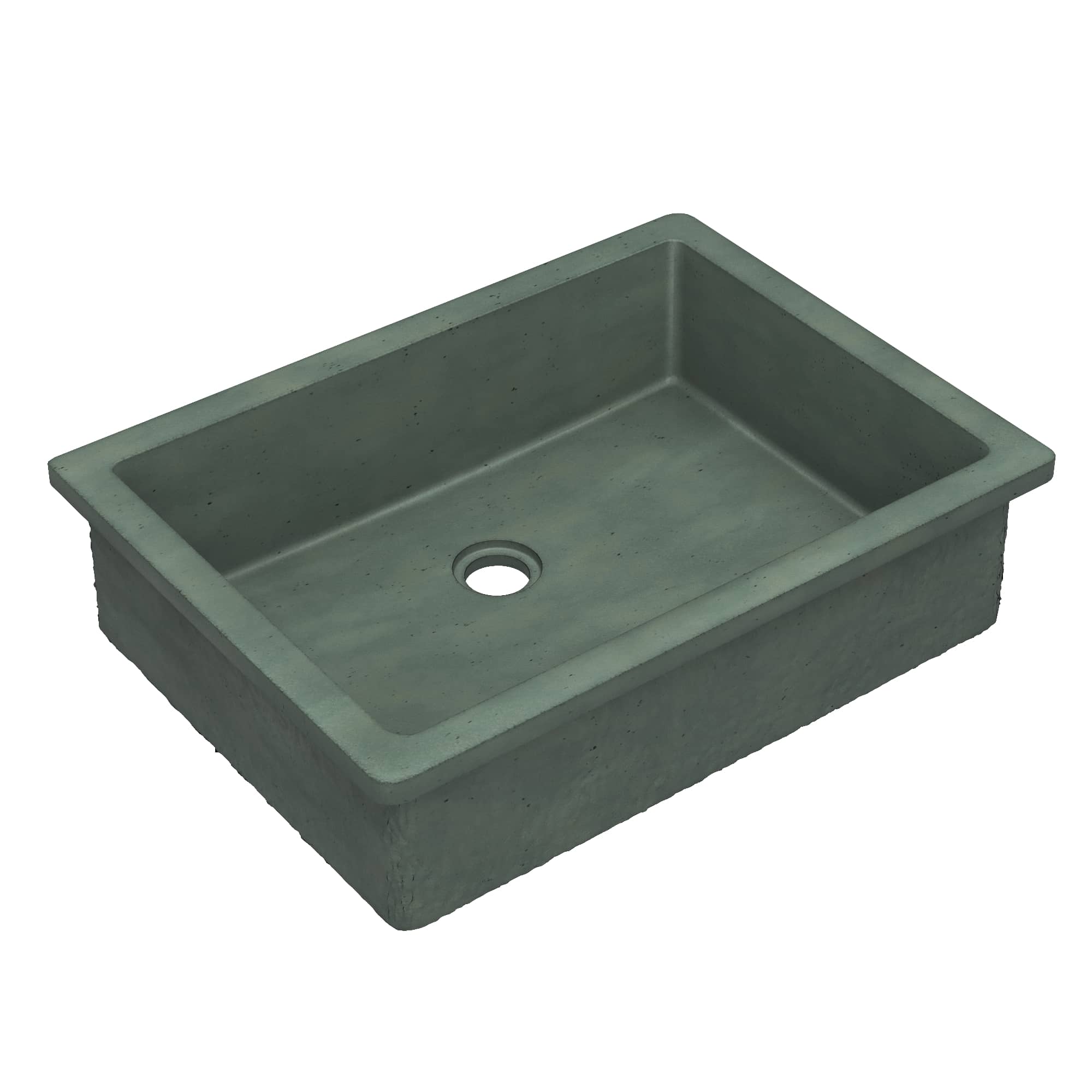 Native Trails Anacapa 21" x 15.5" Rectangle Undermount NativeStone Concrete ADA Bathroom Sink, Forest, NSL2116-F Product Image