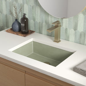 Native Trails Anacapa 21" x 15.5" Rectangle Undermount NativeStone Concrete ADA Bathroom Sink, Sage, NSL2116-G