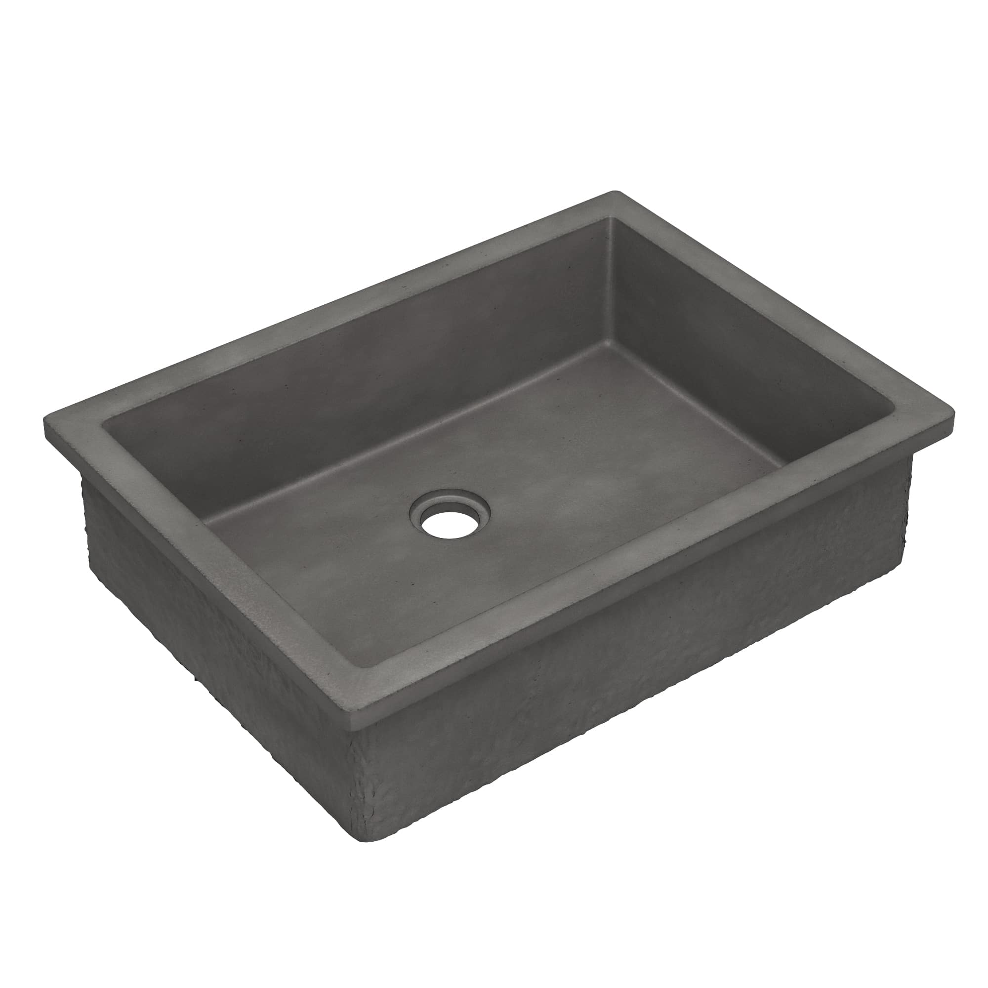 Native Trails Anacapa 21" x 15.5" Rectangle Undermount NativeStone Concrete ADA Bathroom Sink, Slate, NSL2116-S
