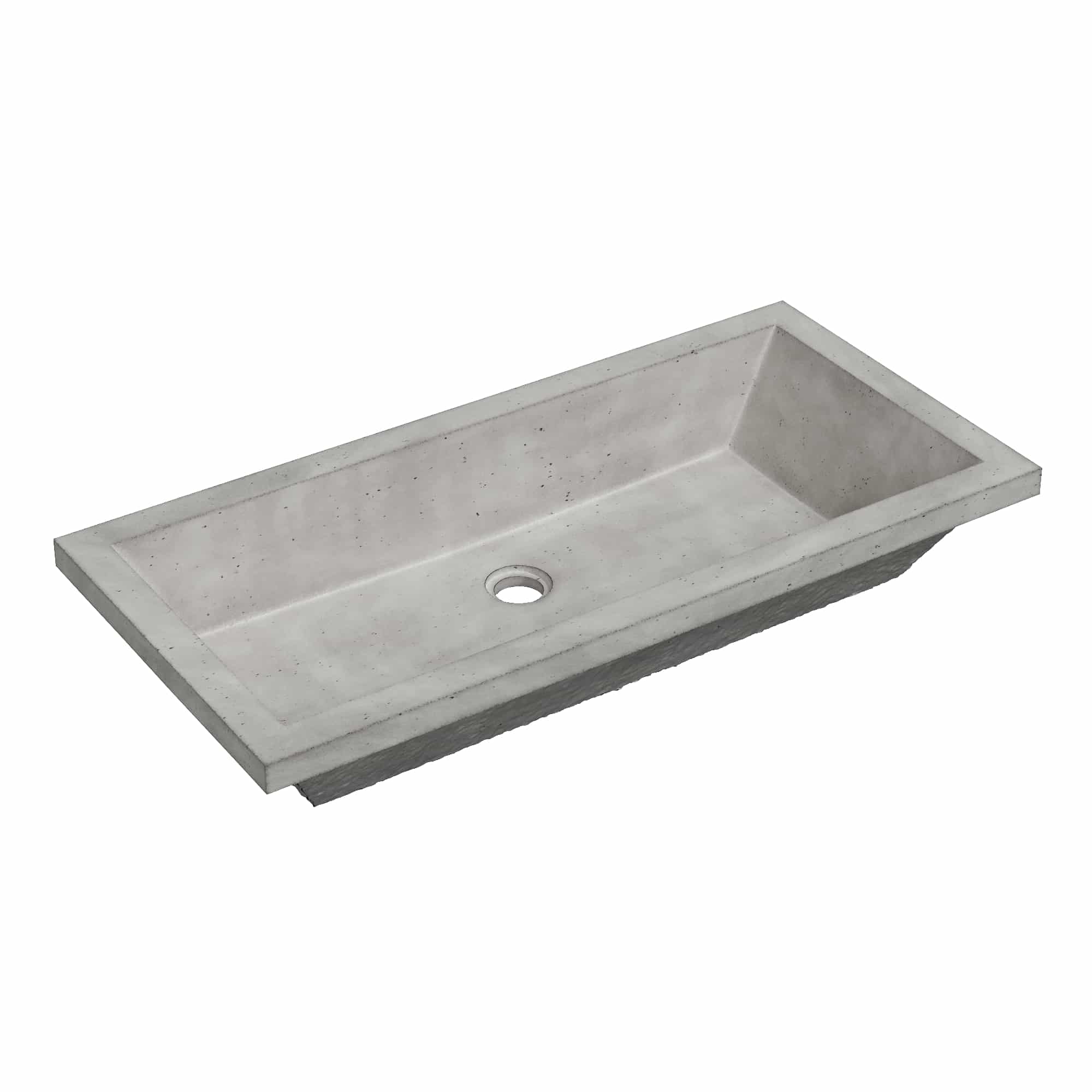 Native Trails Arcata 31" x 15" Rectangle Undermount NativeStone Concrete Bathroom Sink, Ash, NSL3115-A Product Image