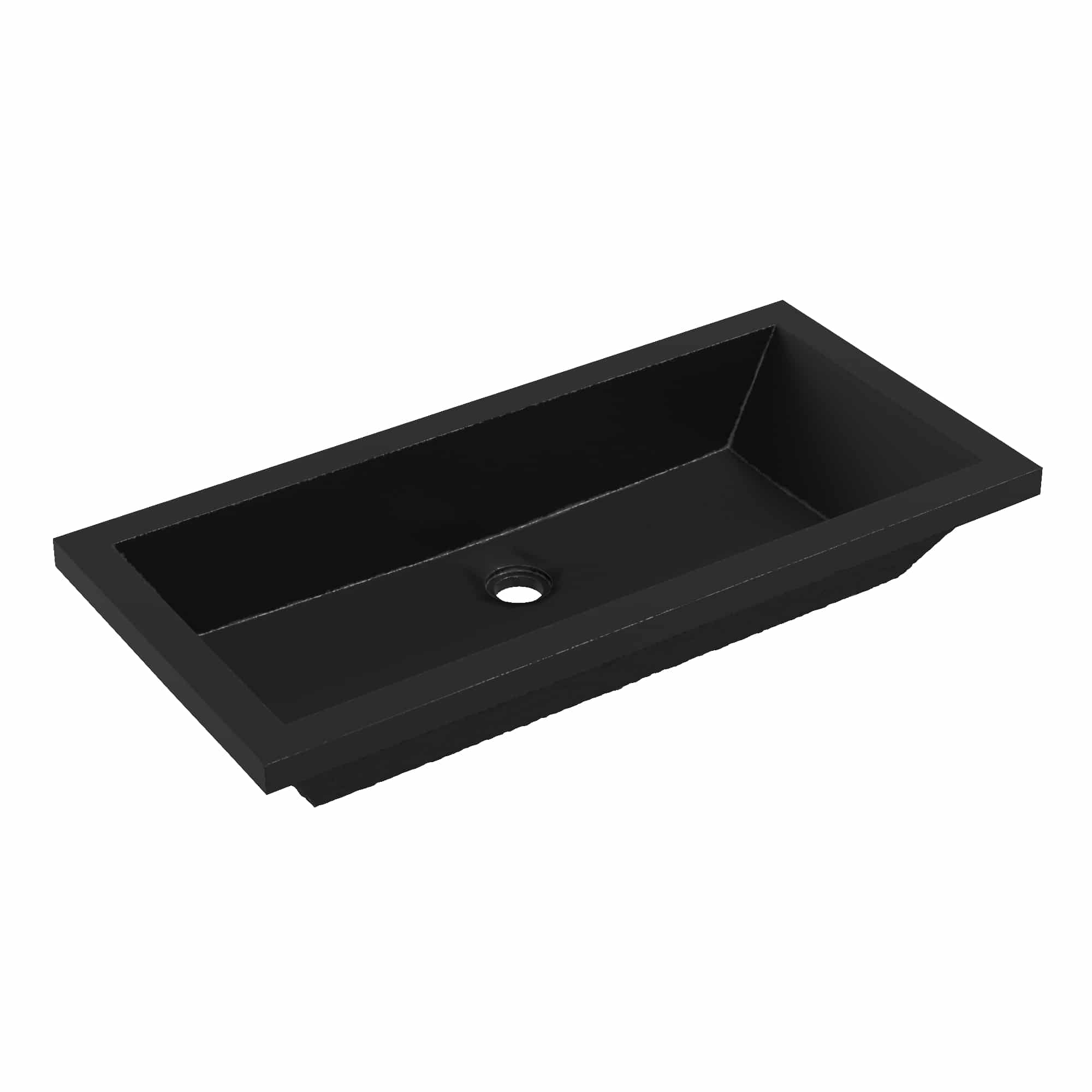 Native Trails Arcata 31" x 15" Rectangle Undermount NativeStone Concrete Bathroom Sink, Charcoal, NSL3115-C Product Image