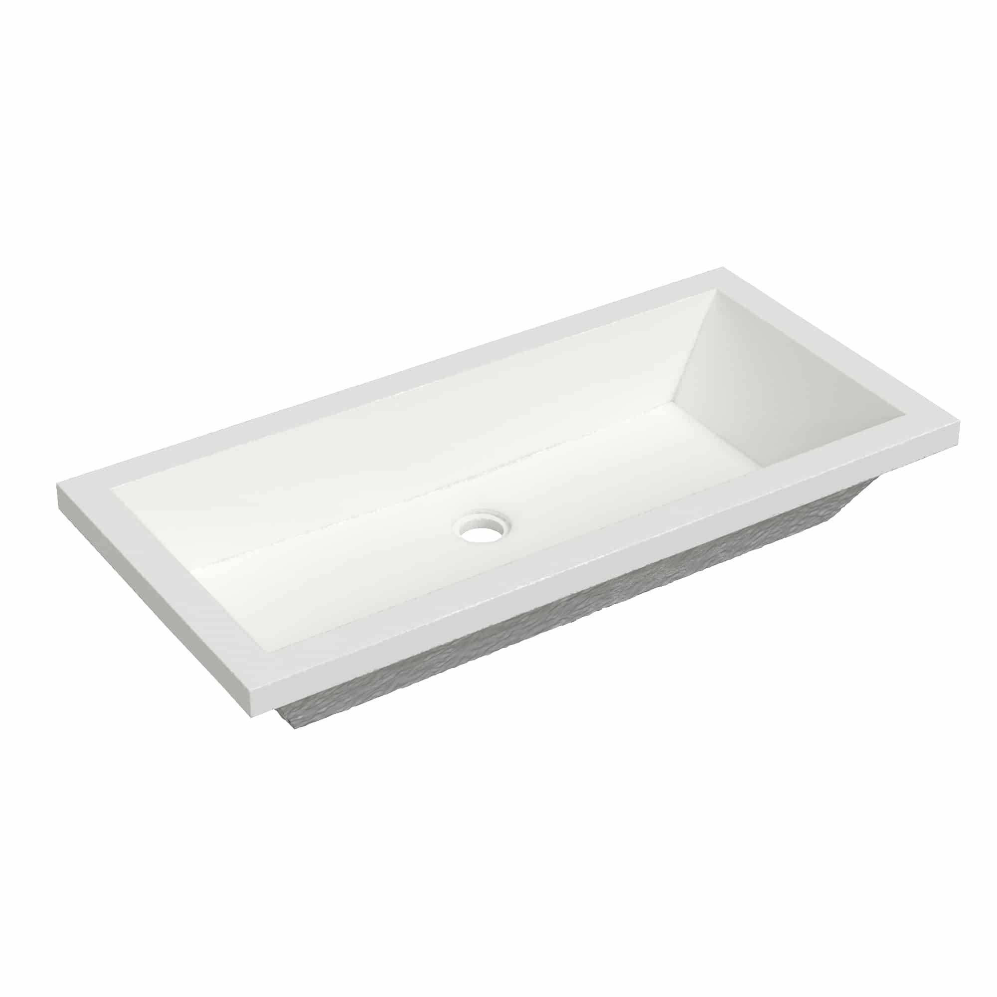 Native Trails Arcata 31" x 15" Rectangle Undermount NativeStone Concrete Bathroom Sink, Pearl, NSL3115-P Product Image