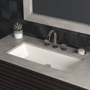 Native Trails Arcata 31" x 15" Rectangle Undermount NativeStone Concrete Bathroom Sink, Pearl, NSL3115-P