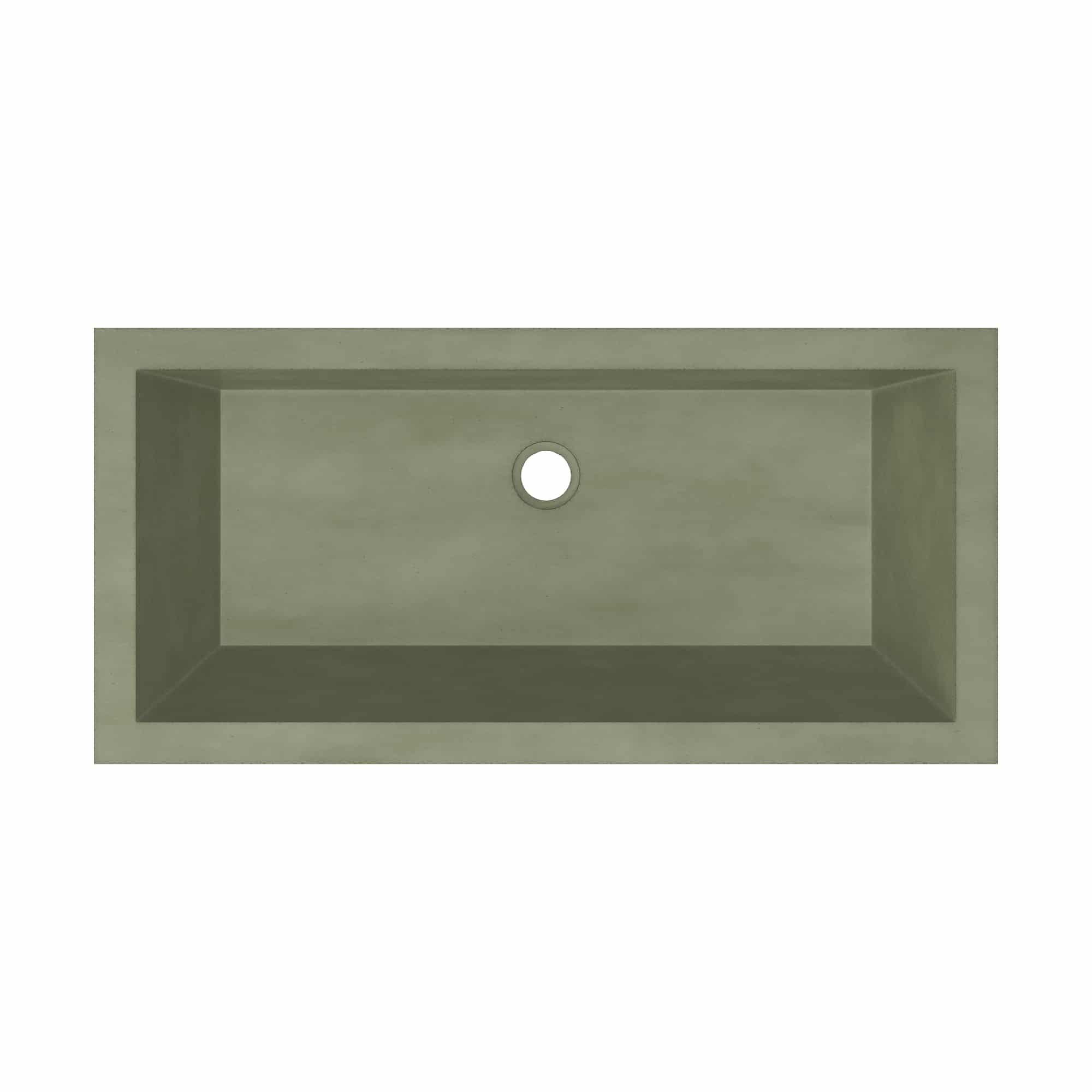 Native Trails Arcata 31" x 15" Rectangle Undermount NativeStone Concrete Bathroom Sink, Sage, NSL3115-G Product Image
