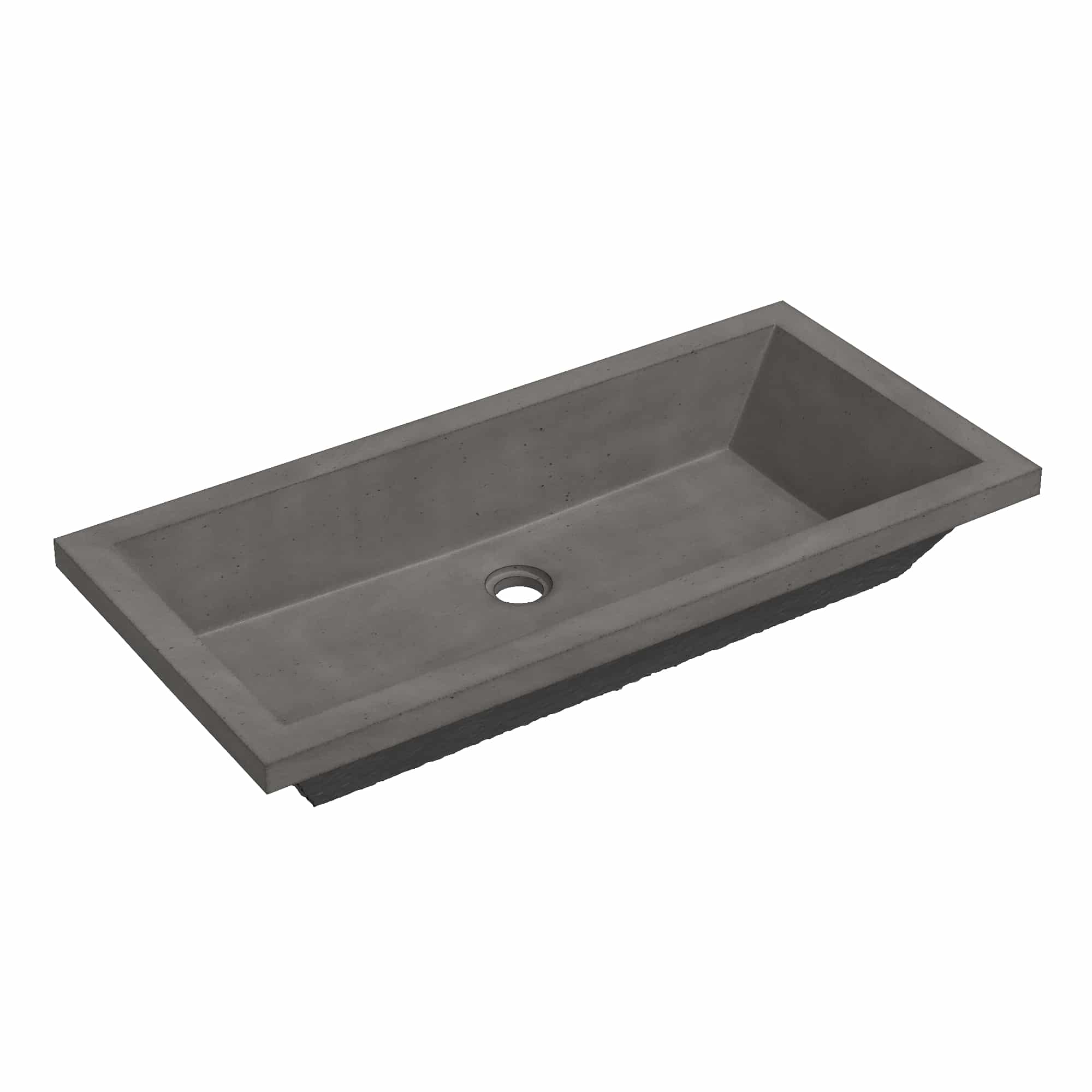 Native Trails Arcata 31" x 15" Rectangle Undermount NativeStone Concrete Bathroom Sink, Slate, NSL3115-S Product Image