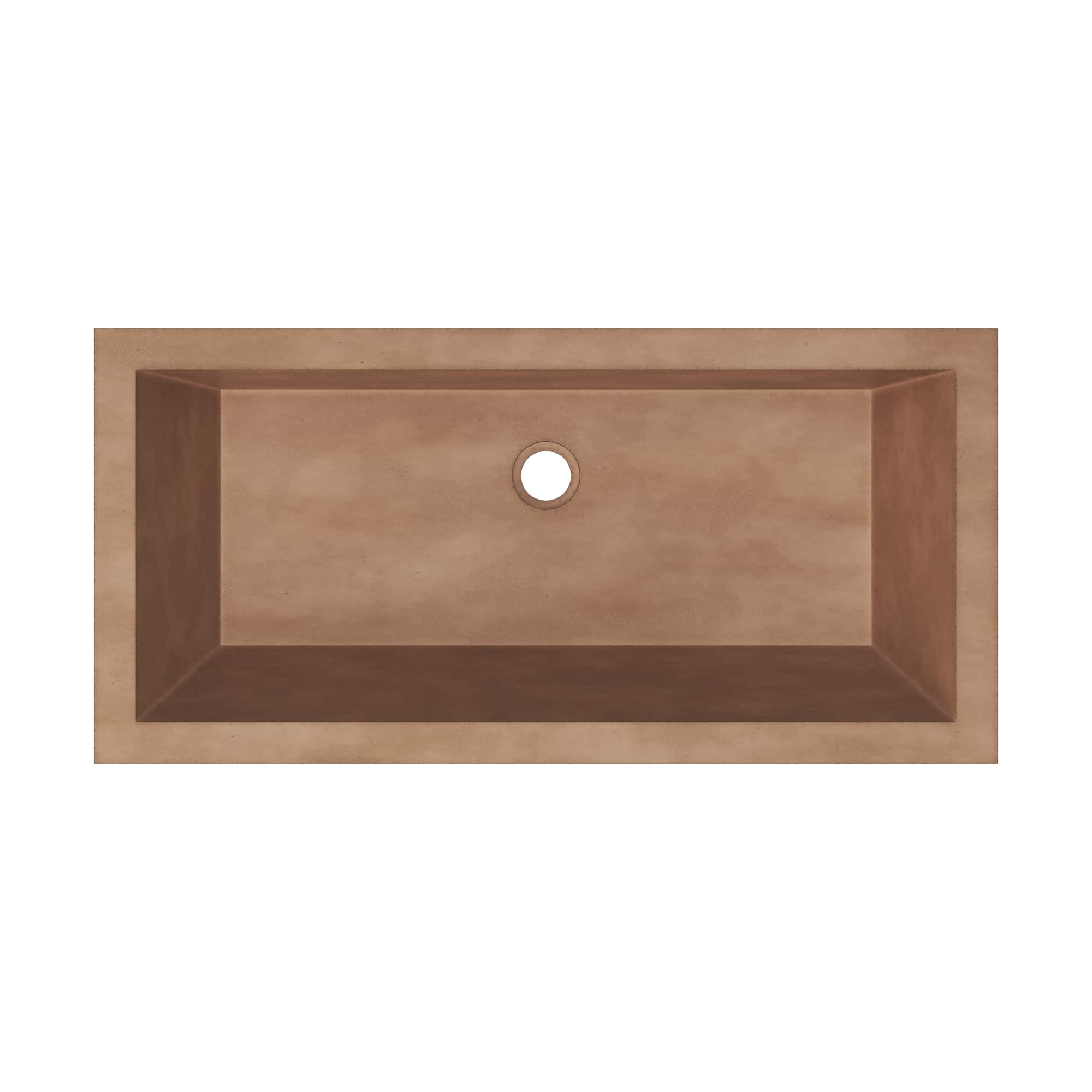 Native Trails Arcata 31" x 15" Rectangle Undermount NativeStone Concrete Bathroom Sink, Terracotta, NSL3115-T Product Image