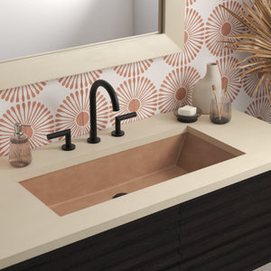 Native Trails Arcata 31" x 15" Rectangle Undermount NativeStone Concrete Bathroom Sink, Terracotta, NSL3115-T