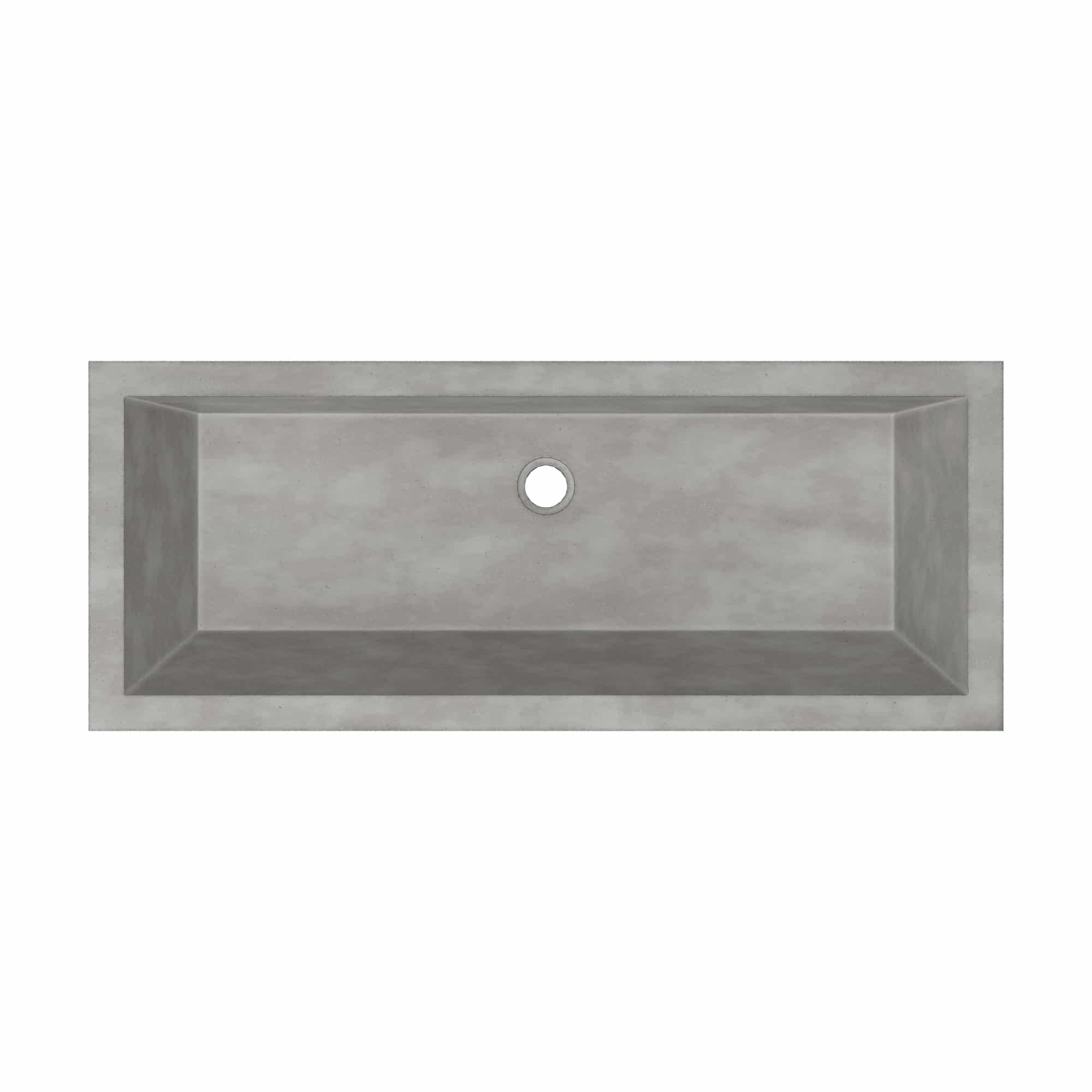 Native Trails Arcata 37" x 15" Rectangle Undermount NativeStone Concrete Bathroom Sink, Ash, NSL3715-A Product Image