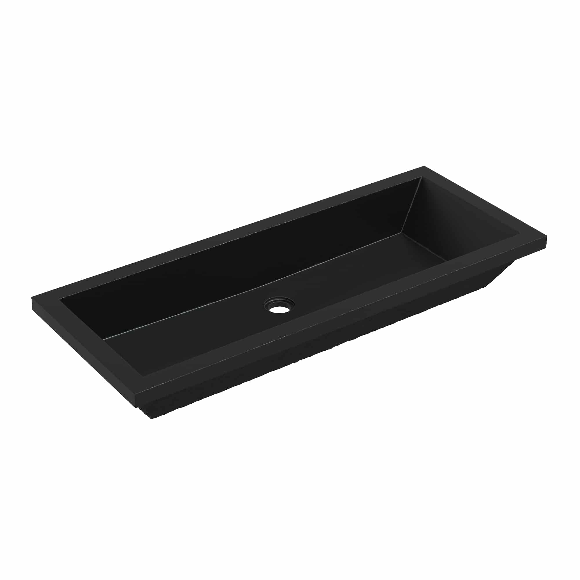 Native Trails Arcata 37" x 15" Rectangle Undermount NativeStone Concrete Bathroom Sink, Charcoal, NSL3715-C Product Image