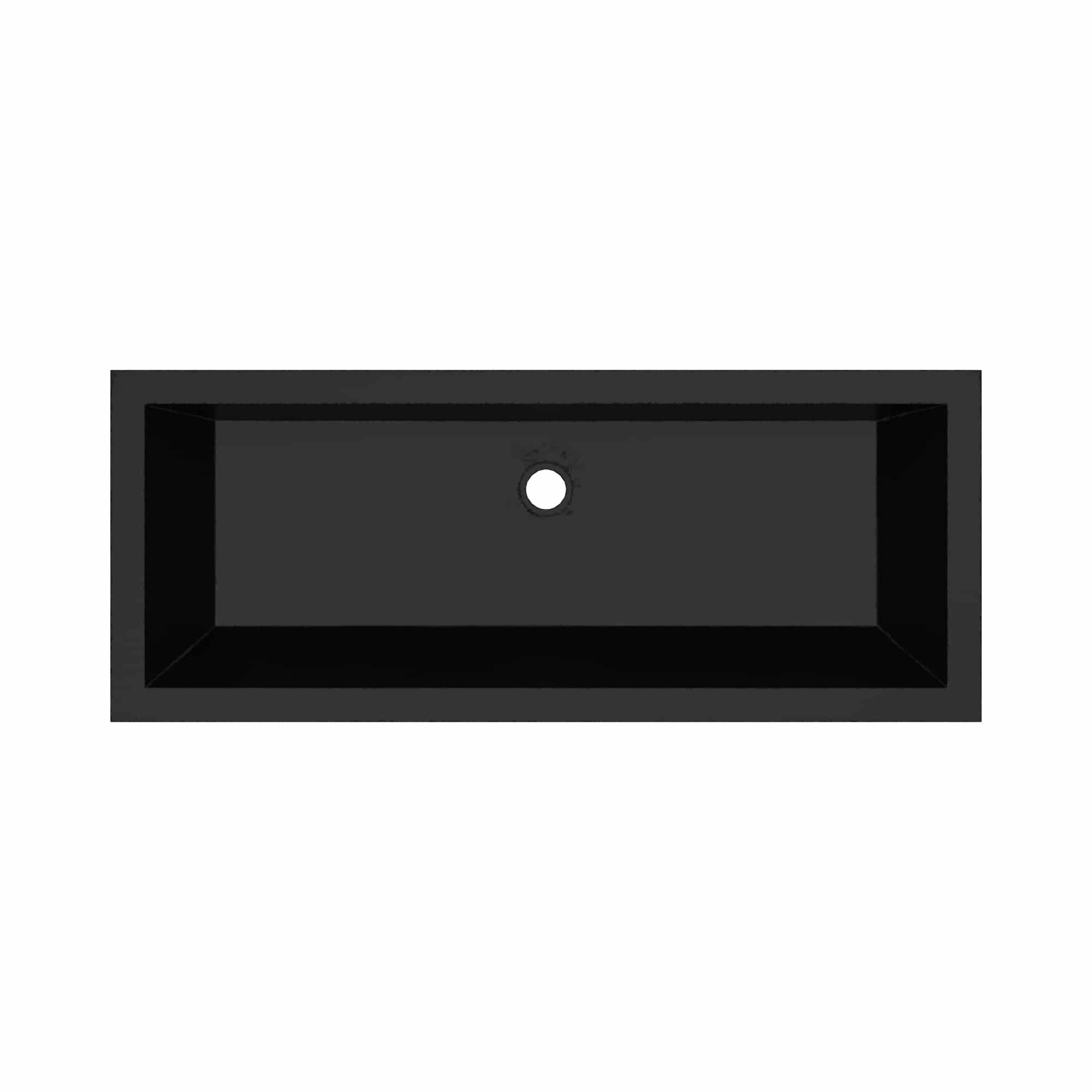 Native Trails Arcata 37" x 15" Rectangle Undermount NativeStone Concrete Bathroom Sink, Charcoal, NSL3715-C Product Image