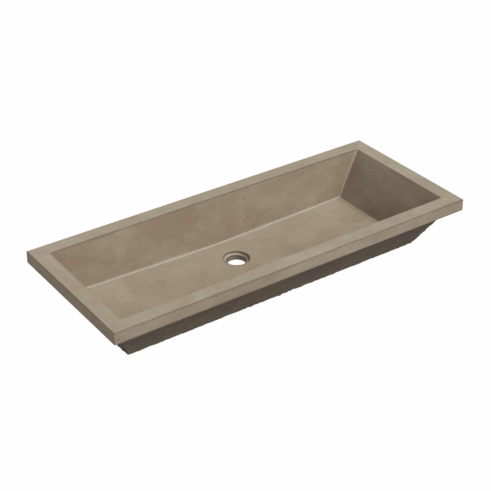 Native Trails Arcata 37" x 15" Rectangle Undermount NativeStone Concrete Bathroom Sink, Earth, NSL3715-E