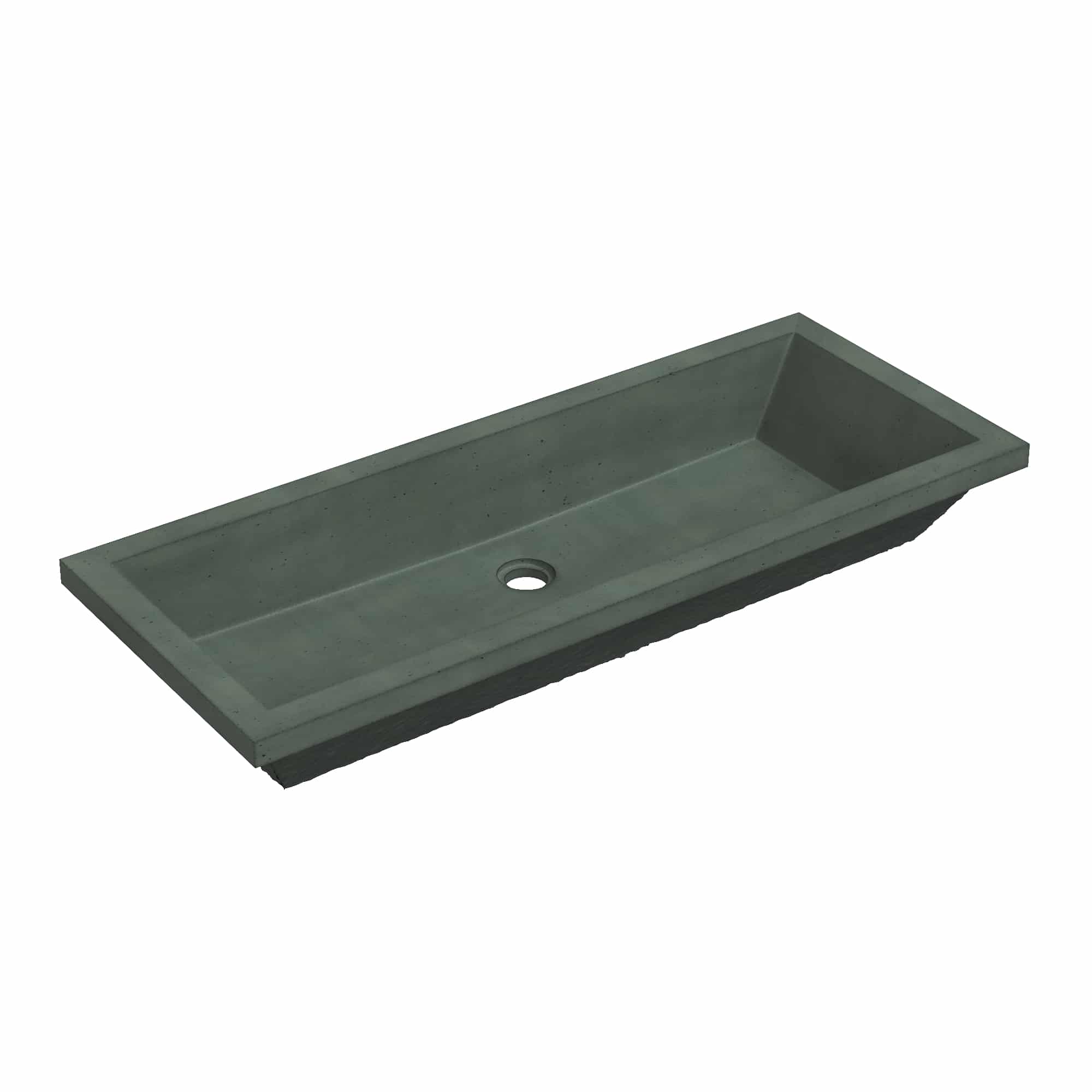 Native Trails Arcata 37" x 15" Rectangle Undermount NativeStone Concrete Bathroom Sink, Forest, NSL3715-F