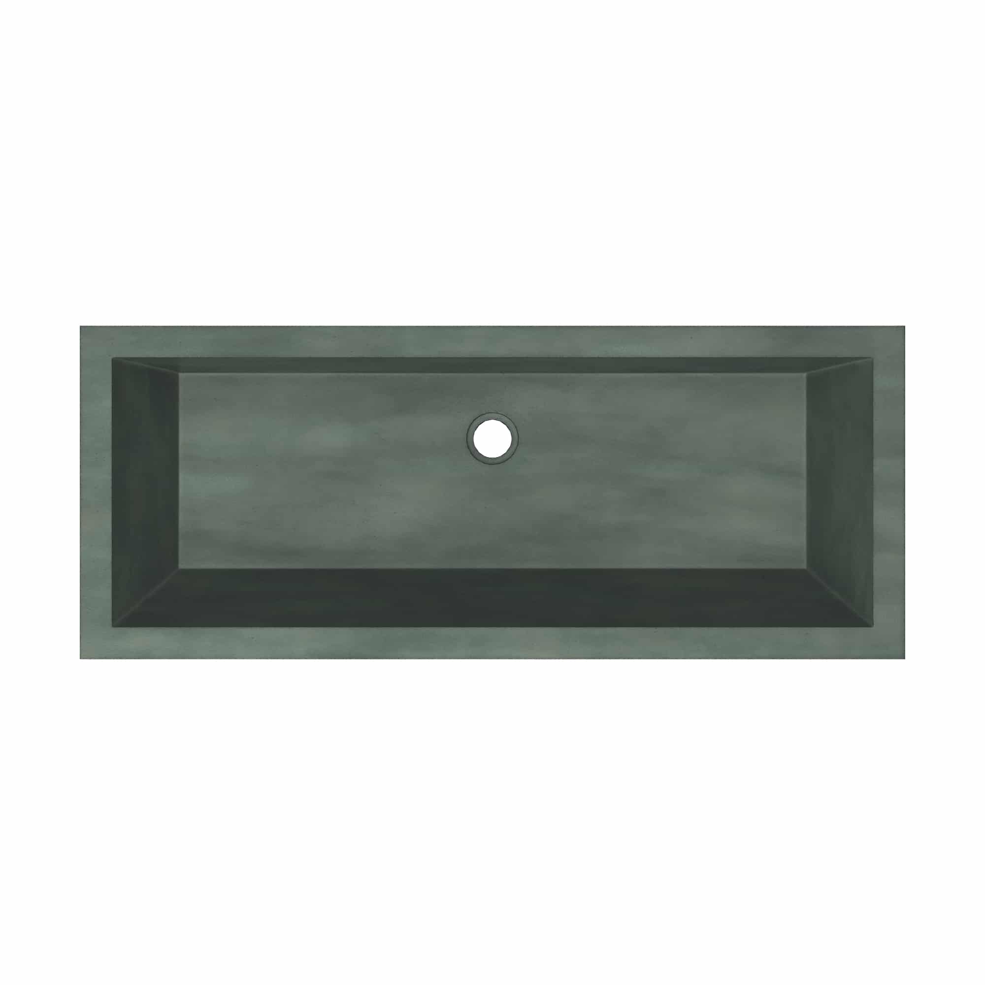 Native Trails Arcata 37" x 15" Rectangle Undermount NativeStone Concrete Bathroom Sink, Forest, NSL3715-F Product Image