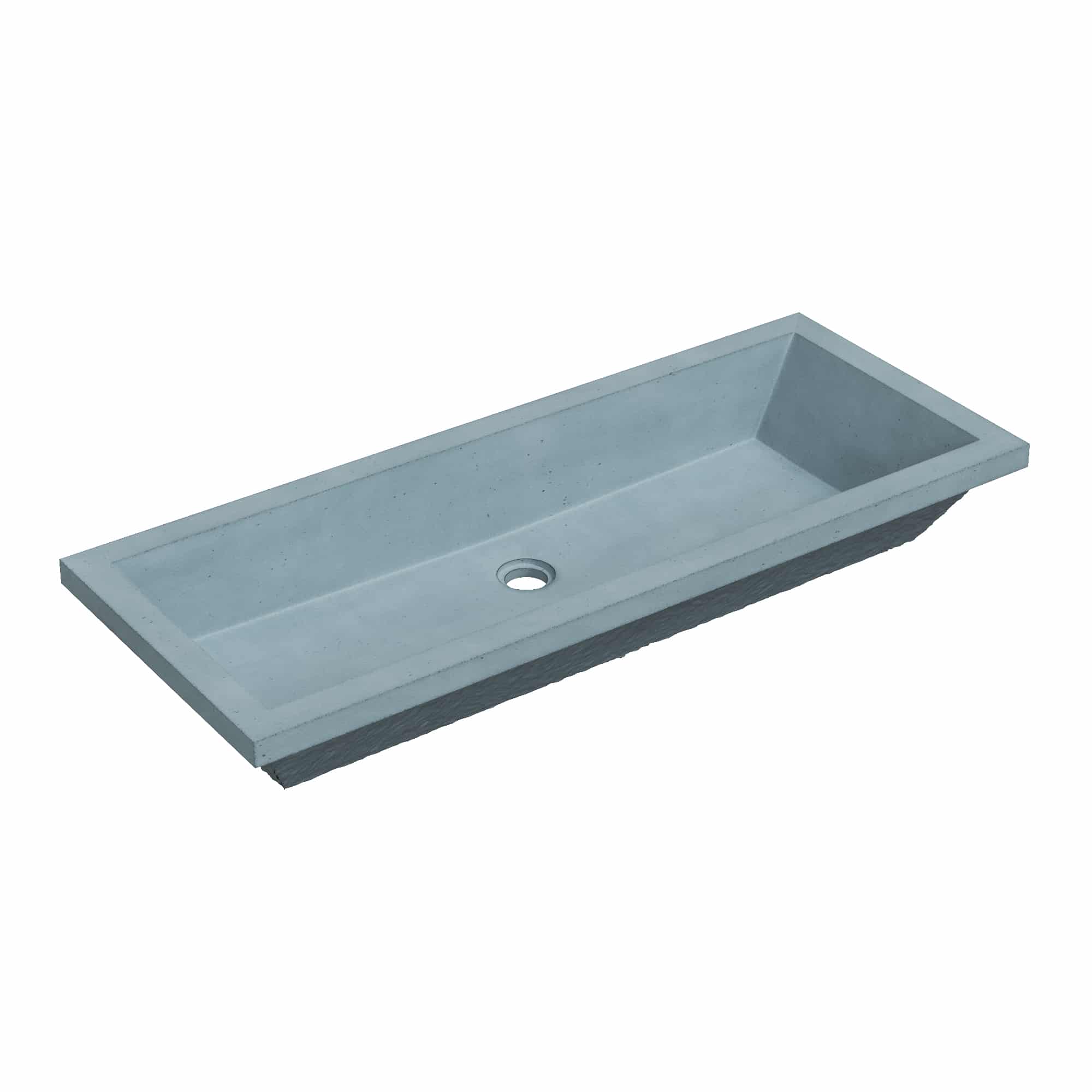 Native Trails Arcata 37" x 15" Rectangle Undermount NativeStone Concrete Bathroom Sink, Ocean, NSL3715-O